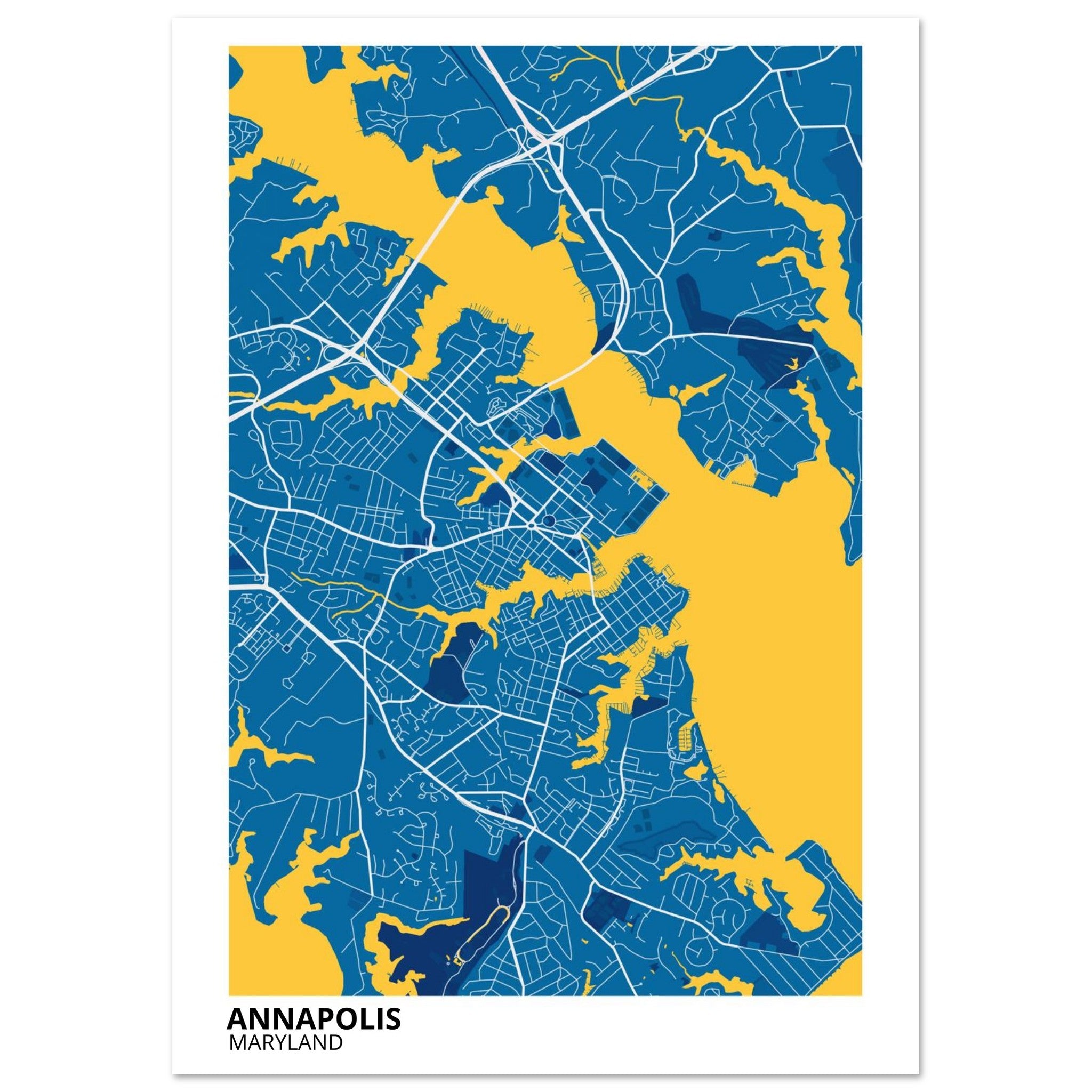 annapolis map poster print
