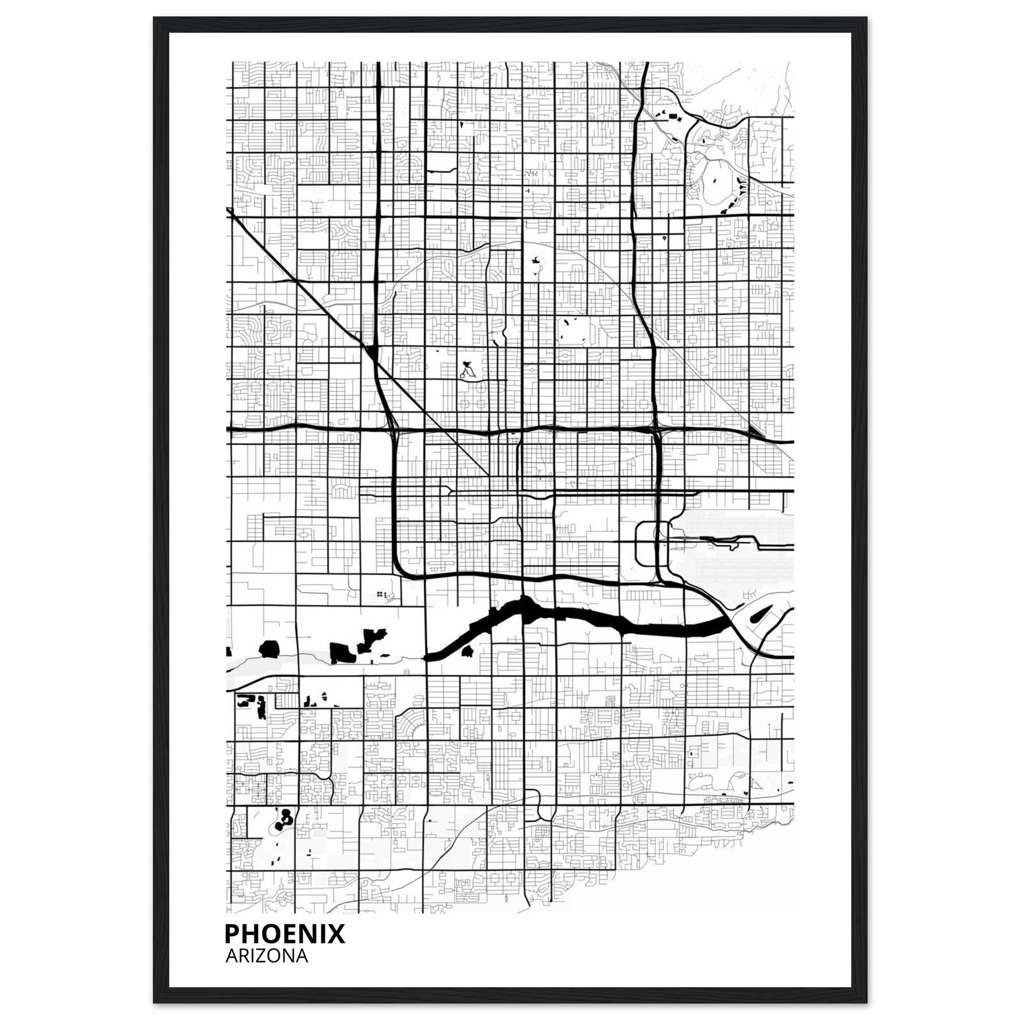 phoenix map poster print