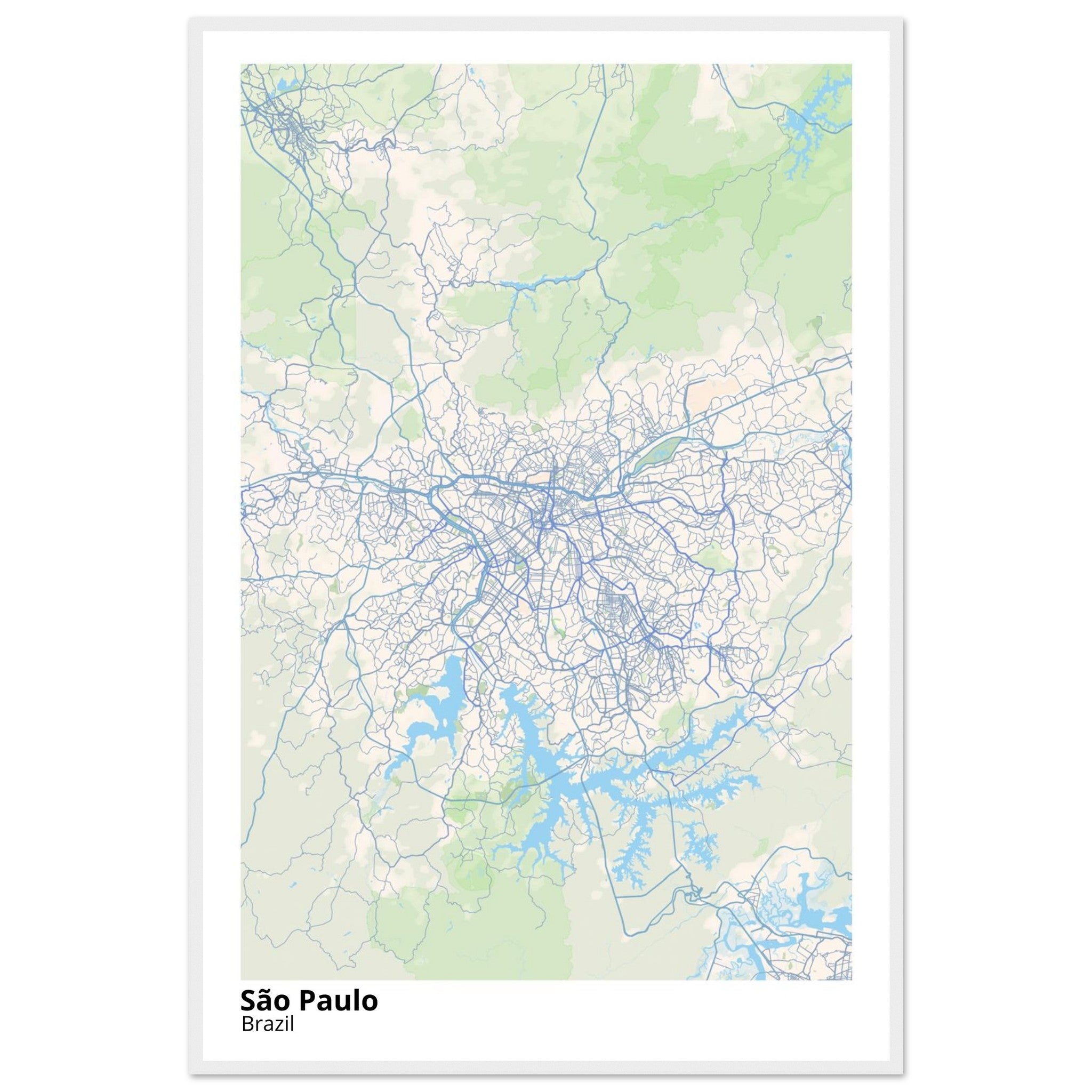 Sao Paulo Brazil City Map Poster | Custom Map Art Print - Ink And Atlas