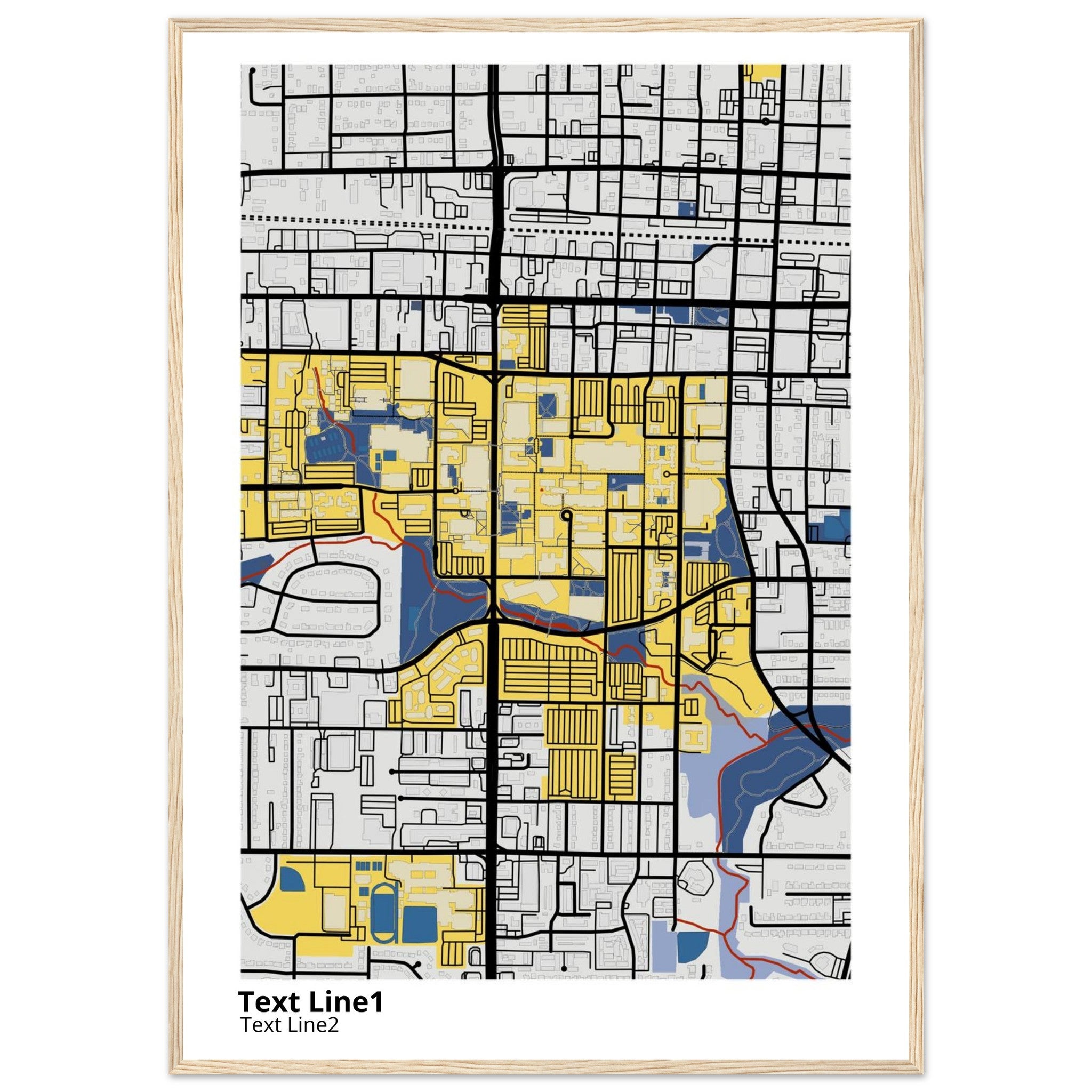 The University of Texas Arlington Campus Map Poster | Graduation Gift - Ink And Atlas