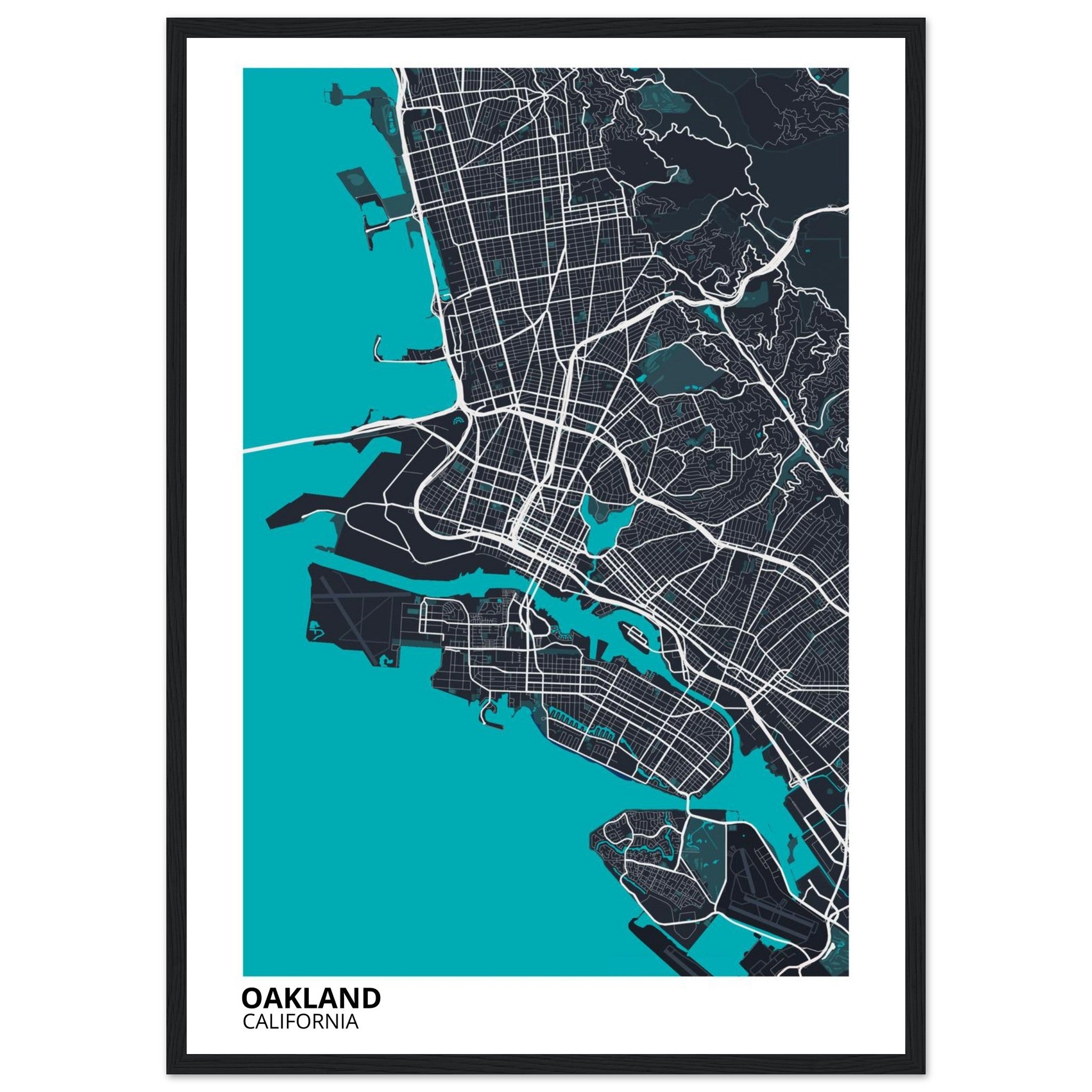 oakland map poster print