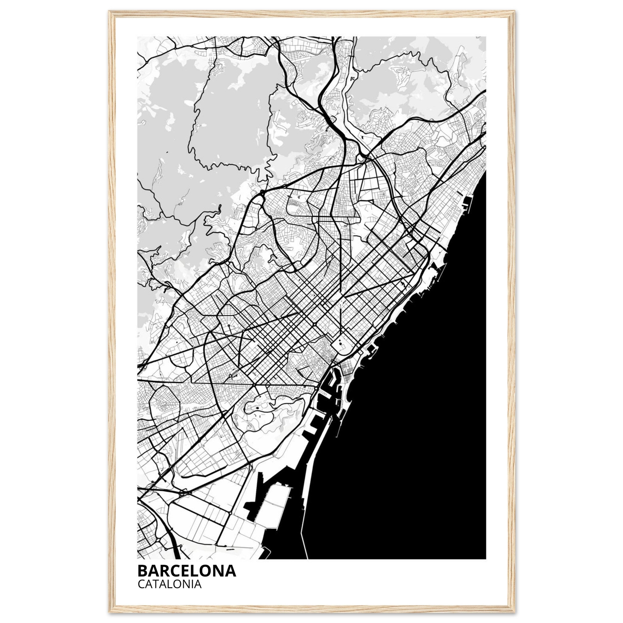 Barcelona Spain City Map Poster | Custom Map Art Print - Ink And Atlas