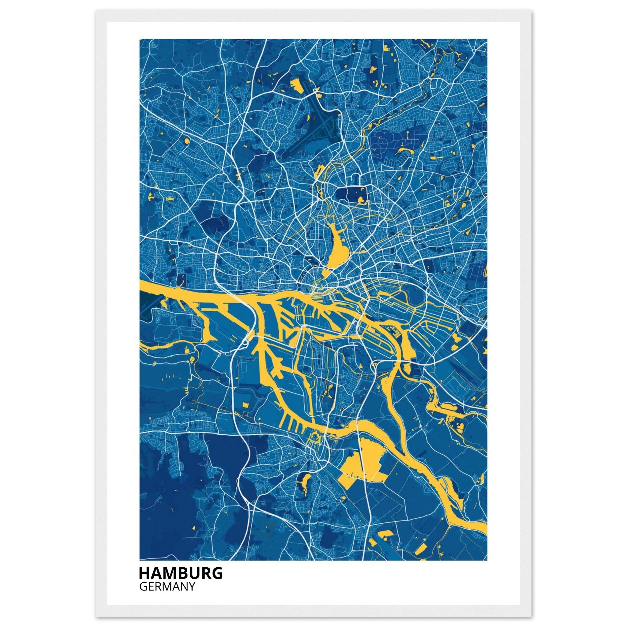 Hamburg Germany City Map Poster | Custom Map Art Print - Ink And Atlas