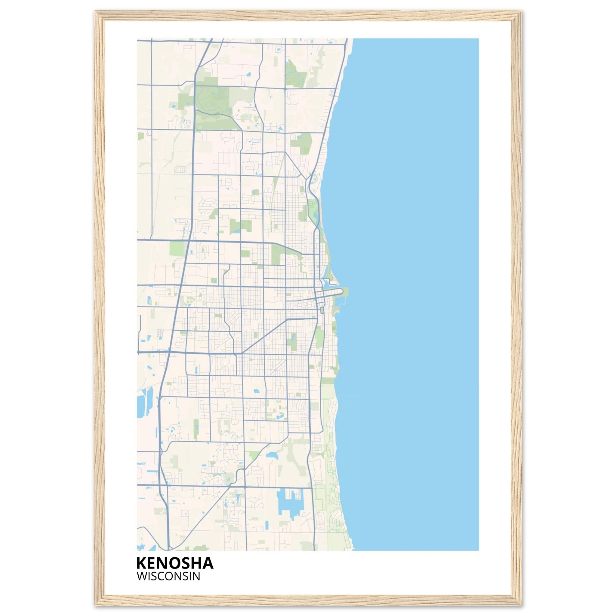 Kenosha Wisconsin City Map Poster | Custom Map Art Print - Ink And Atlas