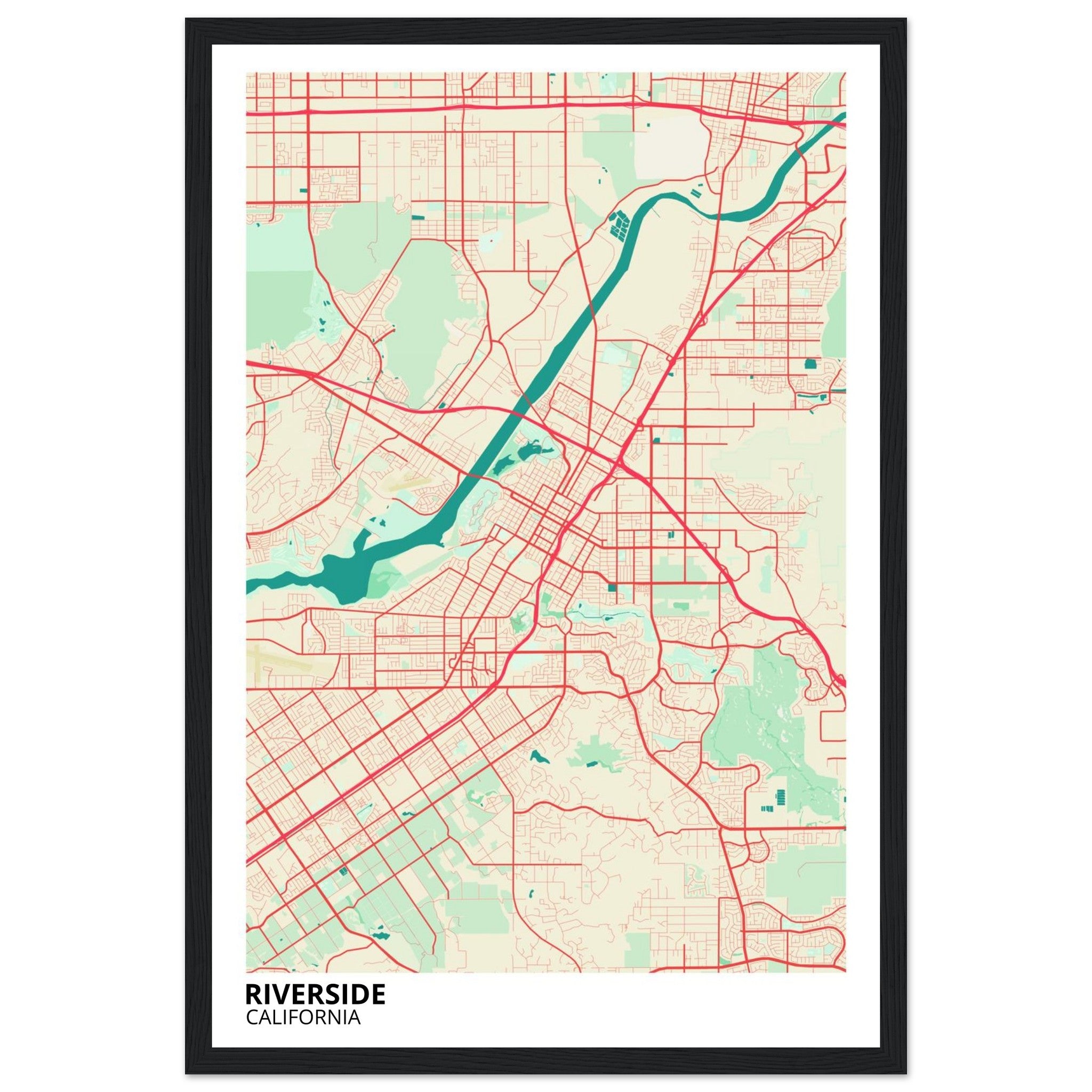 riverside map poster print