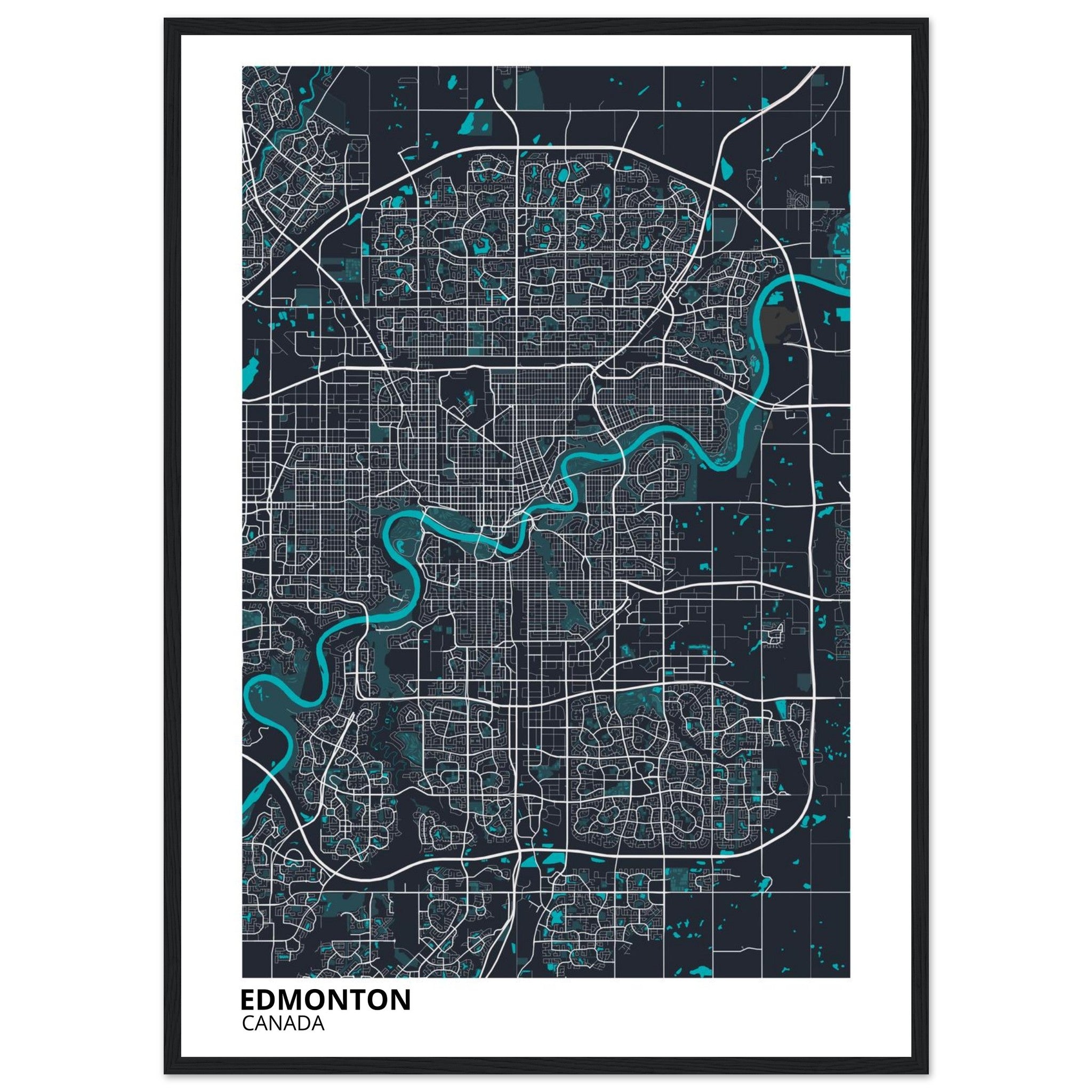 Edmonton Canada City Map Poster | Custom Map Art Print - Ink And Atlas