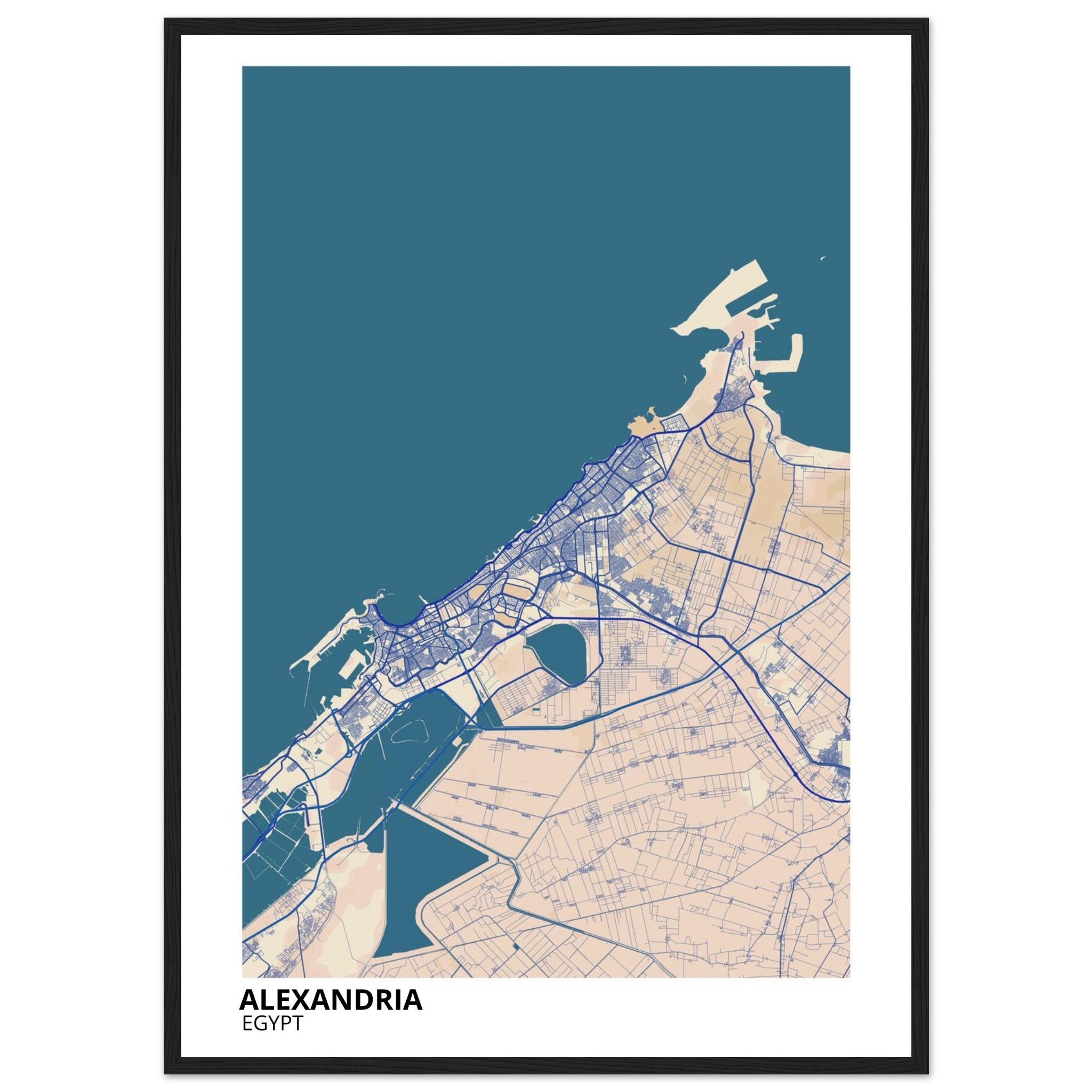 Alexandria Egypt City Map Poster | Custom Map Art Print - Ink And Atlas
