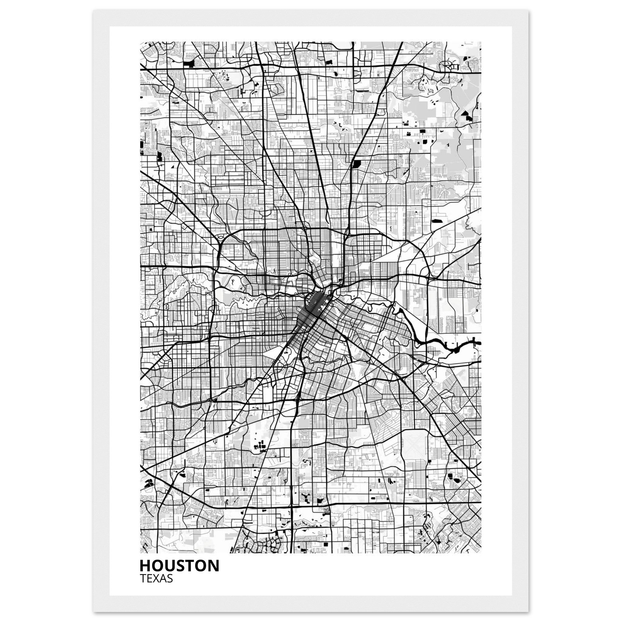 houston map poster print