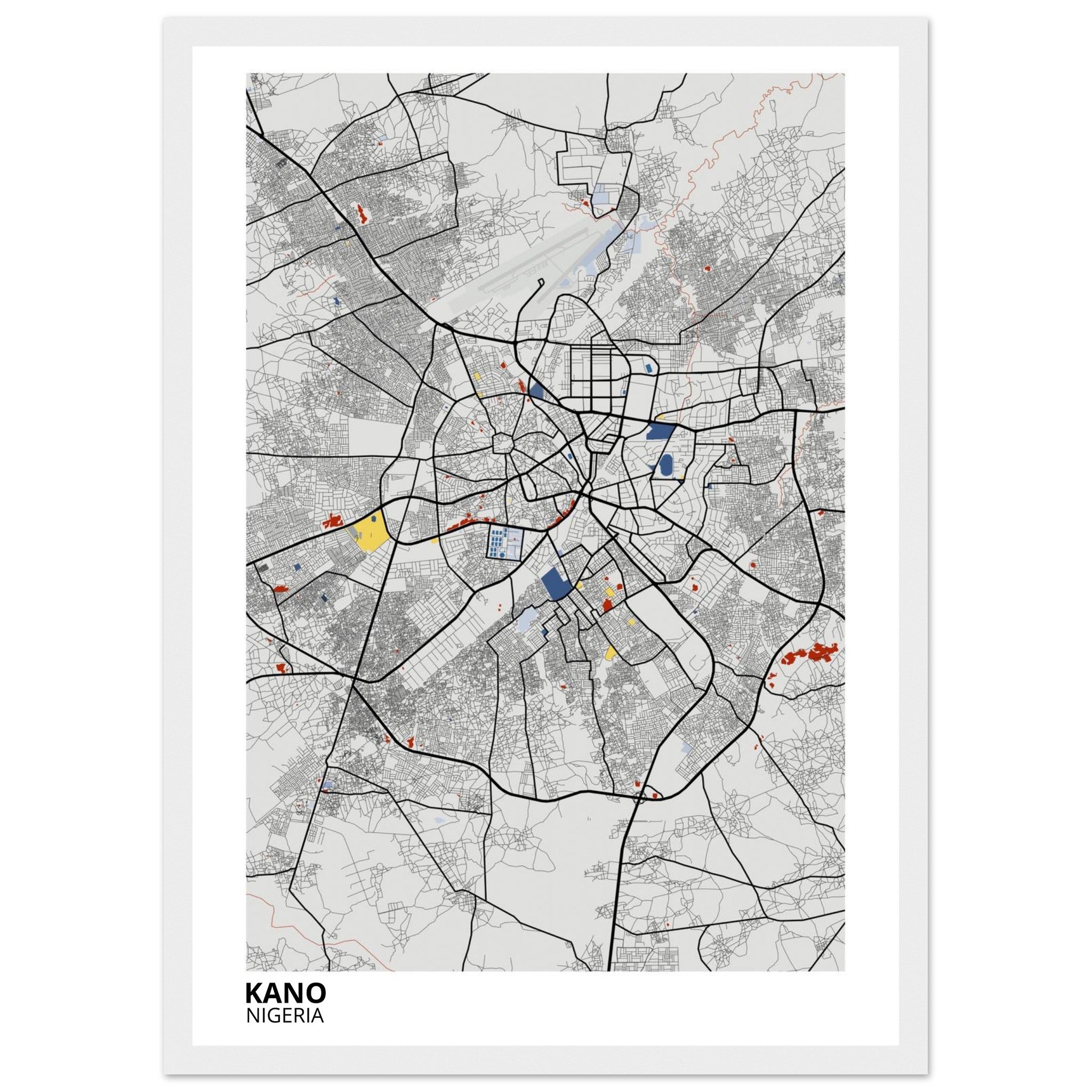 Kano Nigeria City Map Poster | Custom Map Art Print - Ink And Atlas
