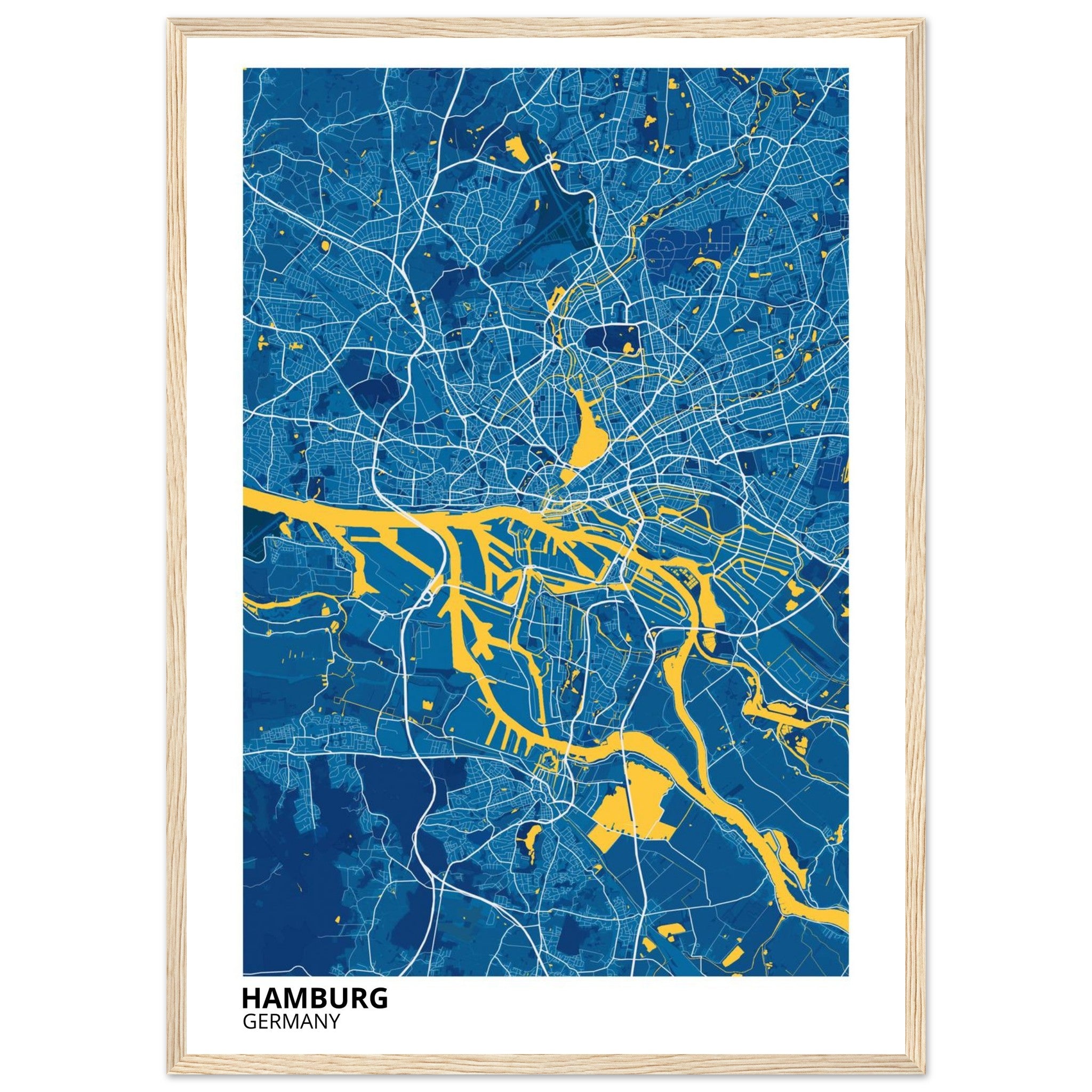 Hamburg Germany City Map Poster | Custom Map Art Print - Ink And Atlas