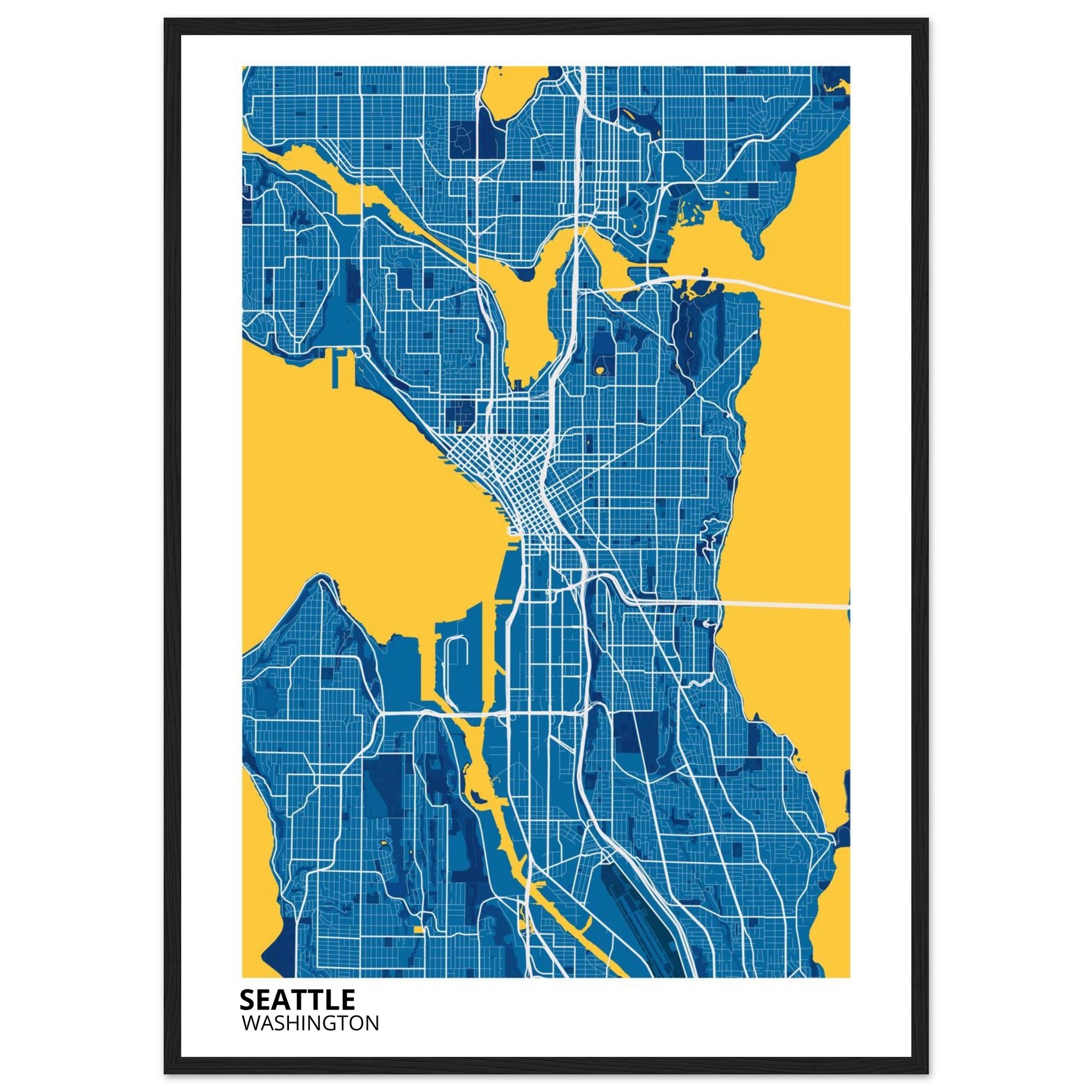 seattle map poster print