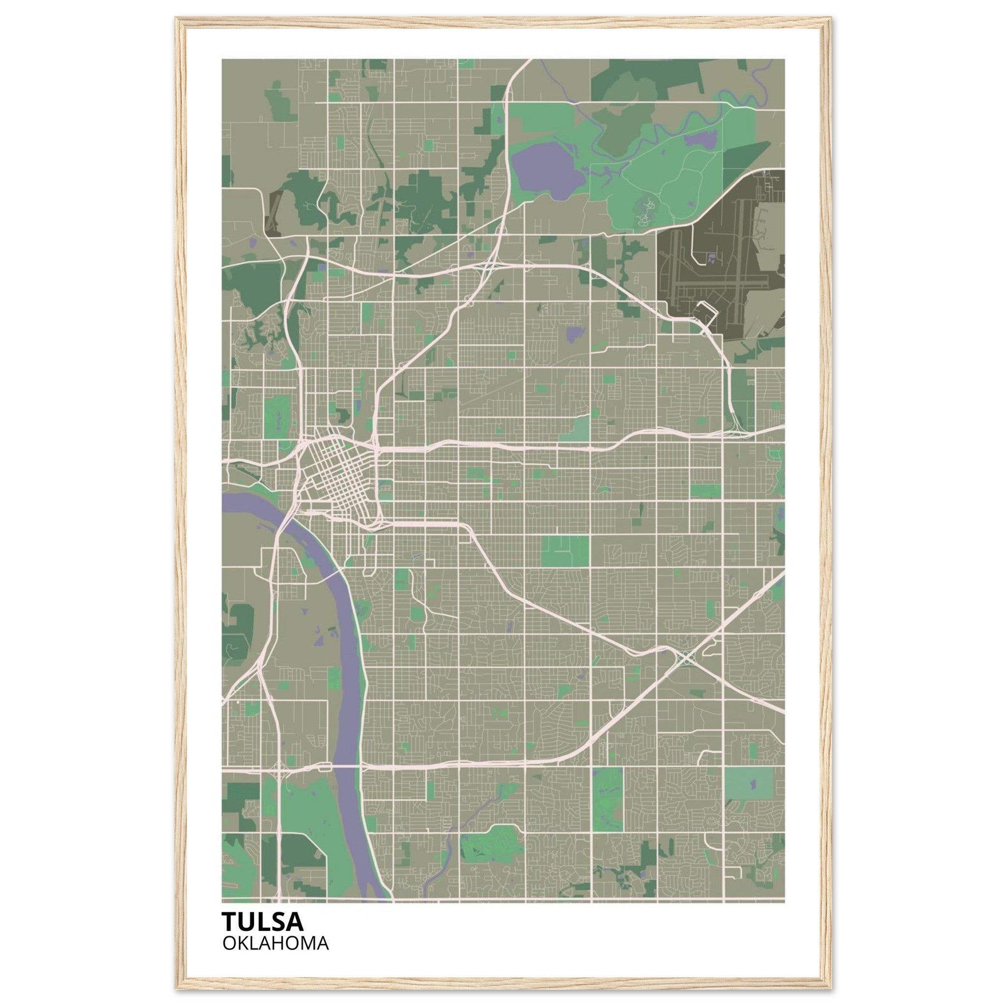 tulsa map poster print