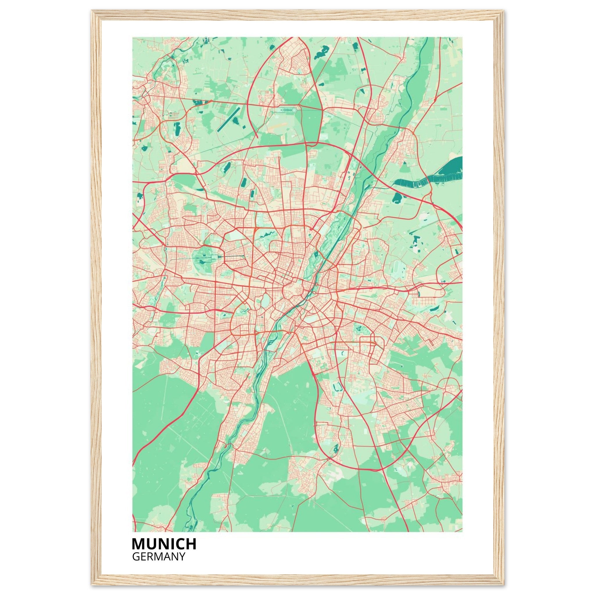 Munich Germany City Map Poster | Custom Map Art Print - Ink And Atlas
