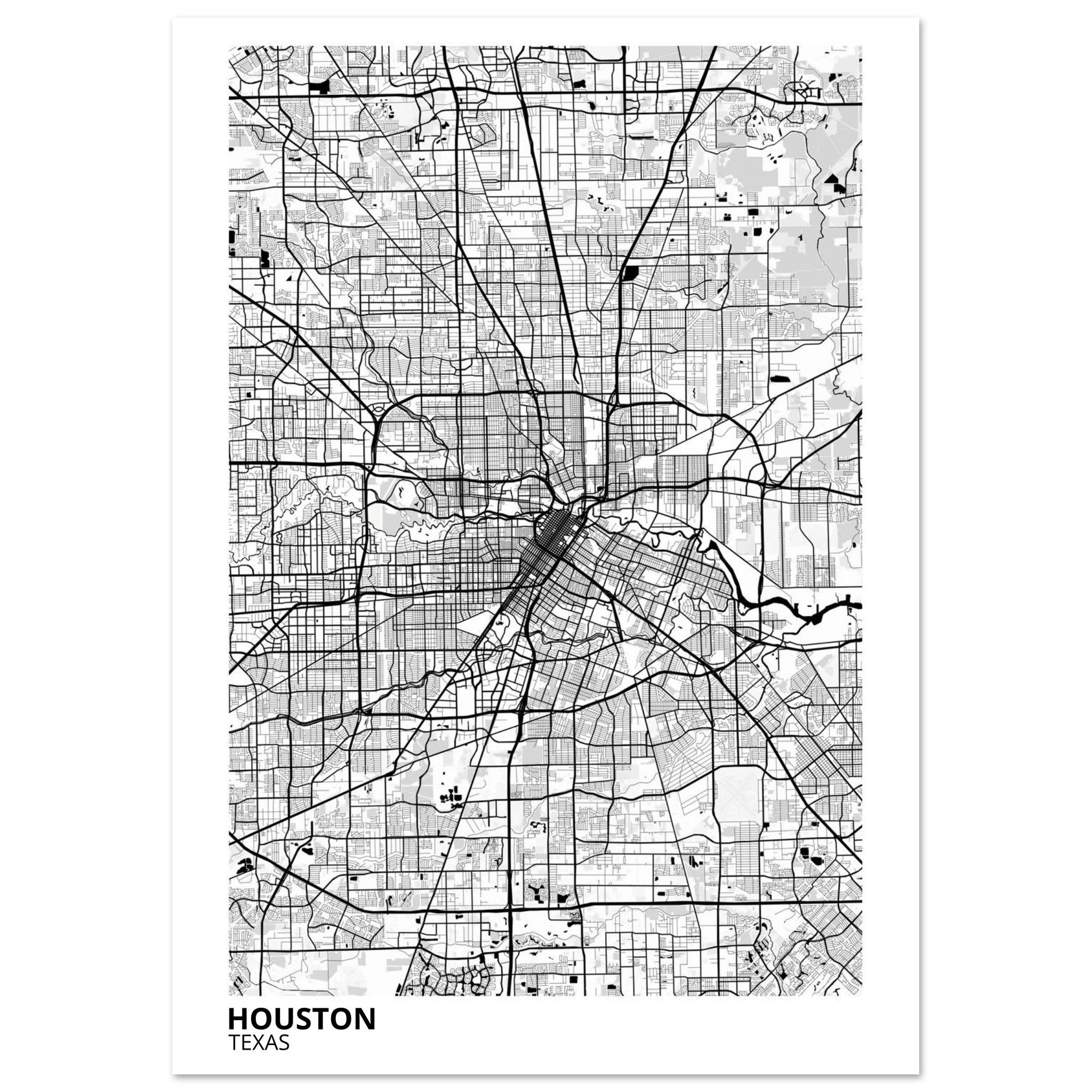 houston map poster print