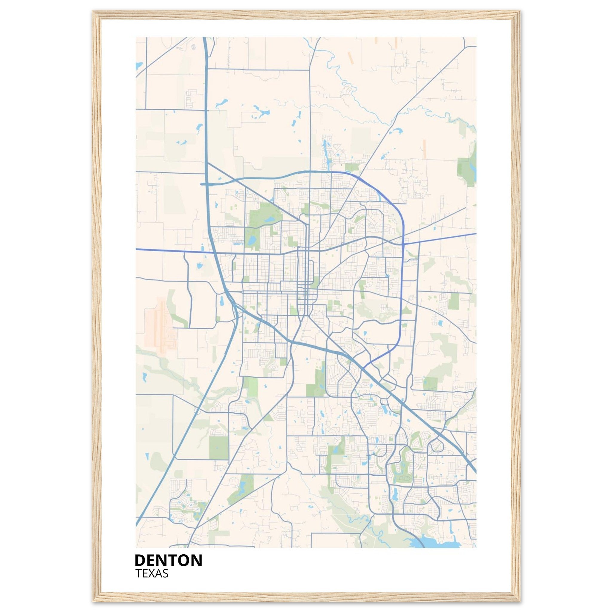 denton map poster print