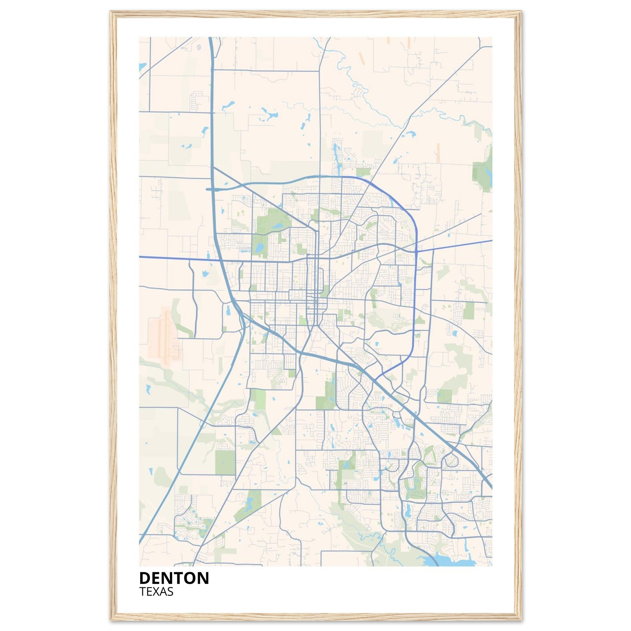 denton map poster print