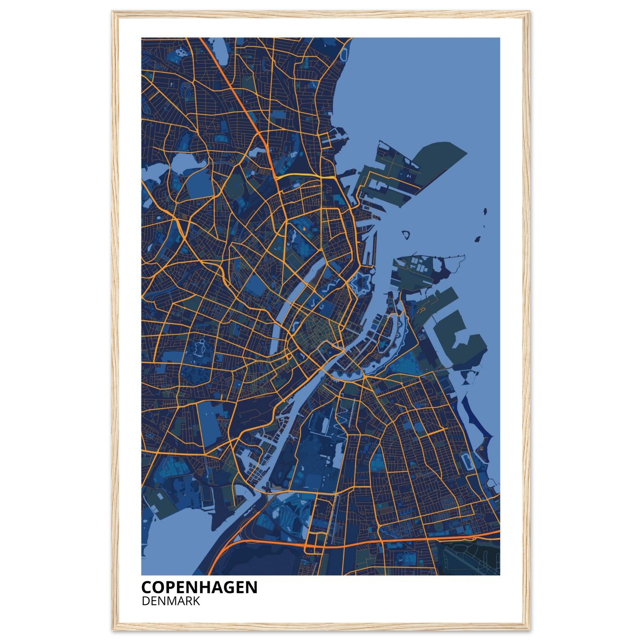 Copenhagen Denmark City Map Poster | Custom Map Art Print - Ink And Atlas
