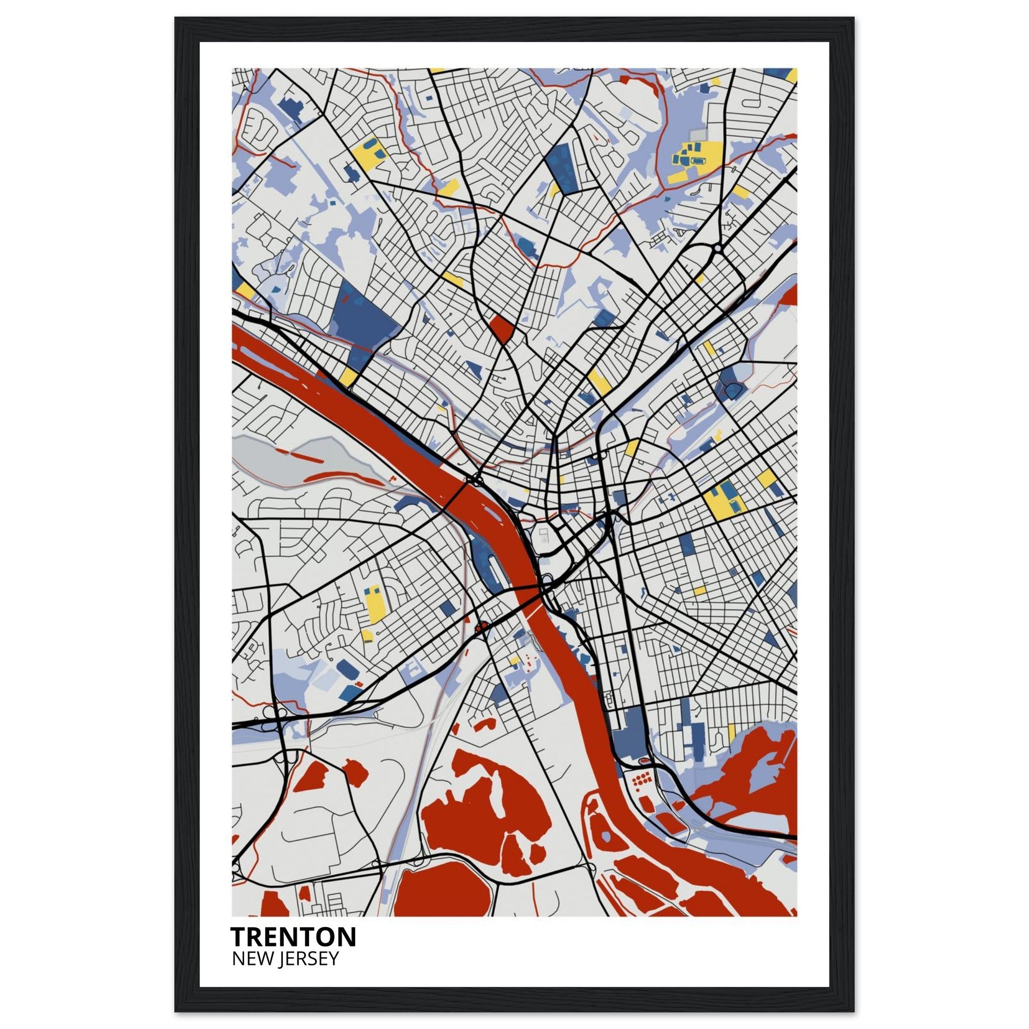 trenton map poster print