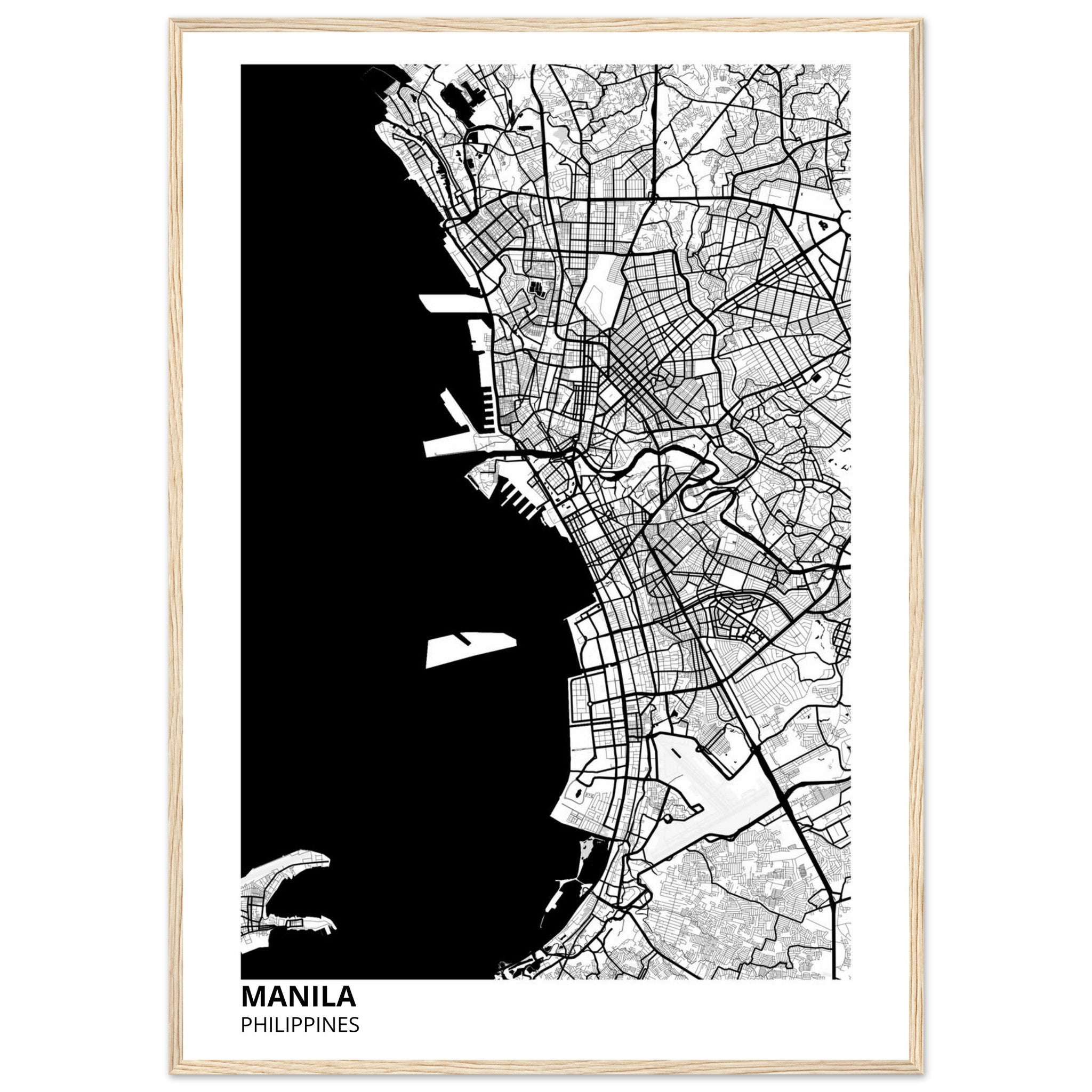 manila philippines map poster print