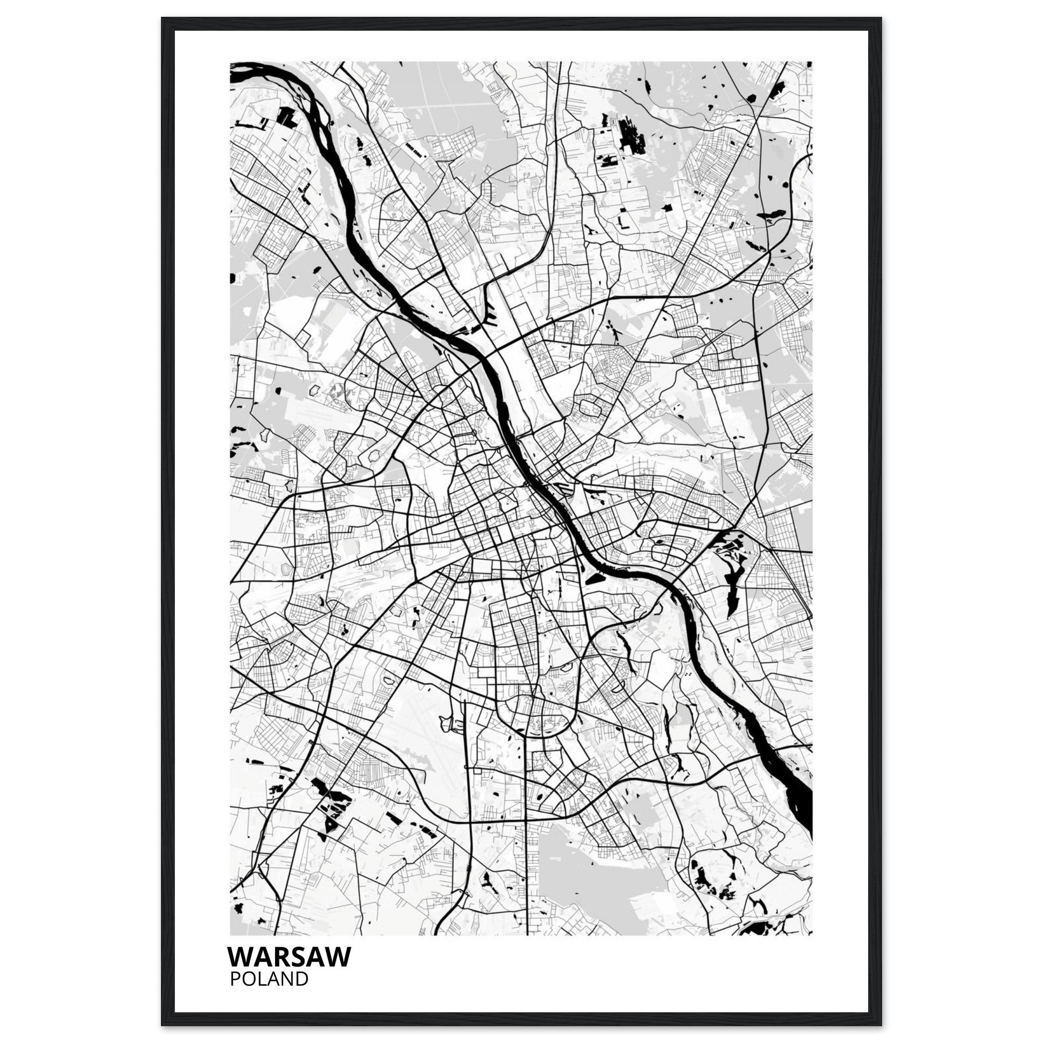 Warsaw Poland City Map Poster | Custom Map Art Print - Ink And Atlas