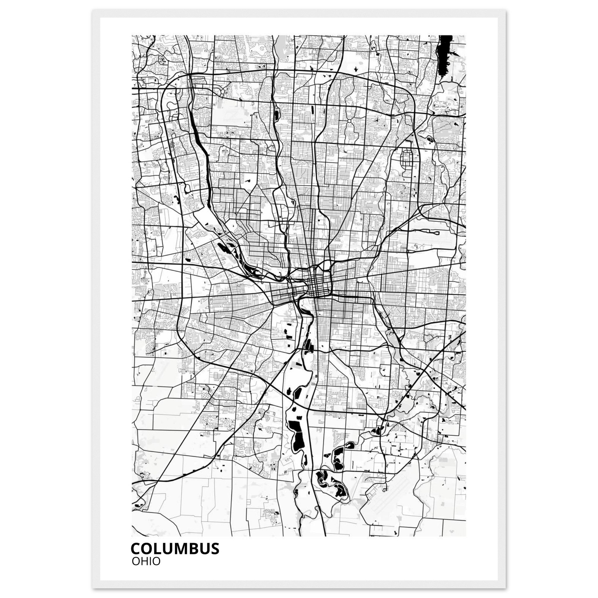 Columbus Ohio City Map Poster | Custom Map Art Print - Ink And Atlas