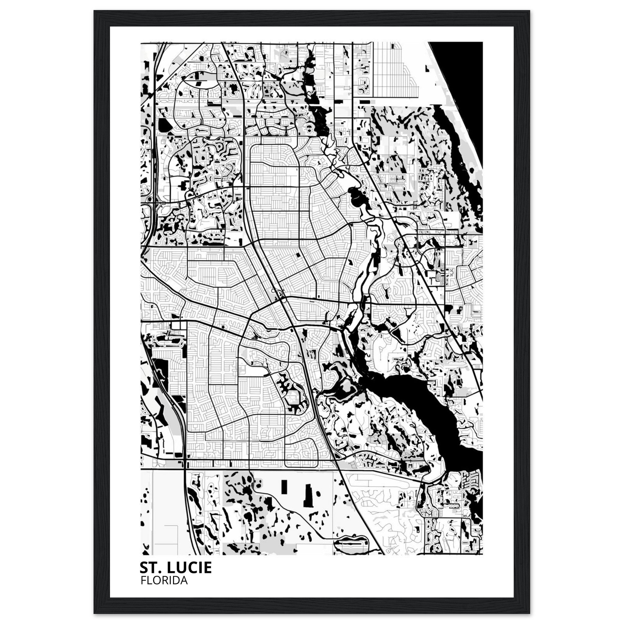 st lucie map poster print