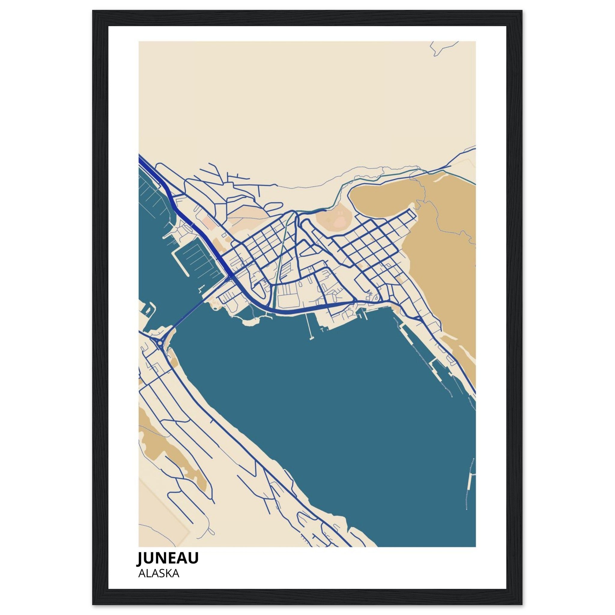 juneau map poster print