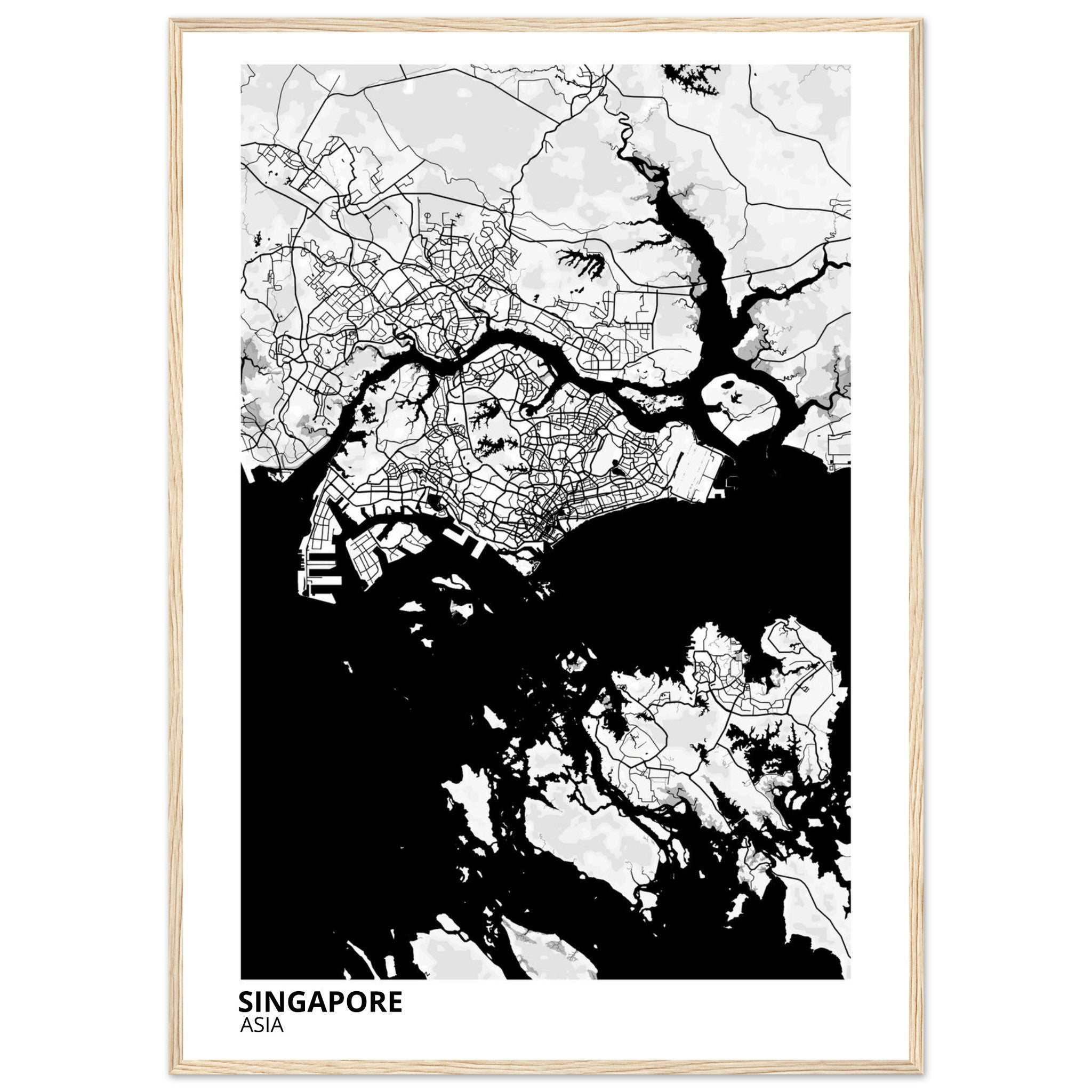 Singapore City Map Poster | Custom Map Art Print - Ink And Atlas