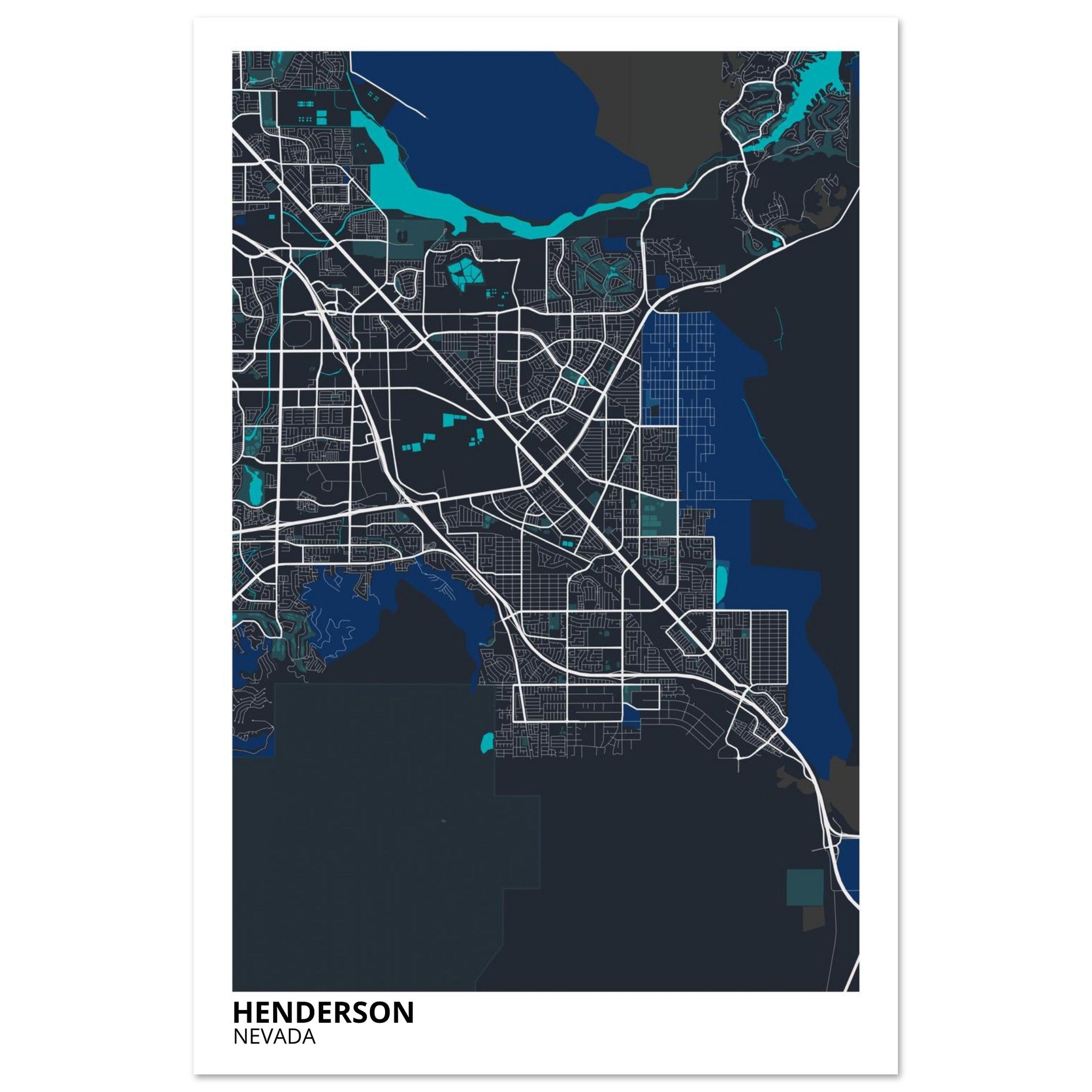 Henderson Nevada City Map Poster | Custom Map Art Print - Ink And Atlas