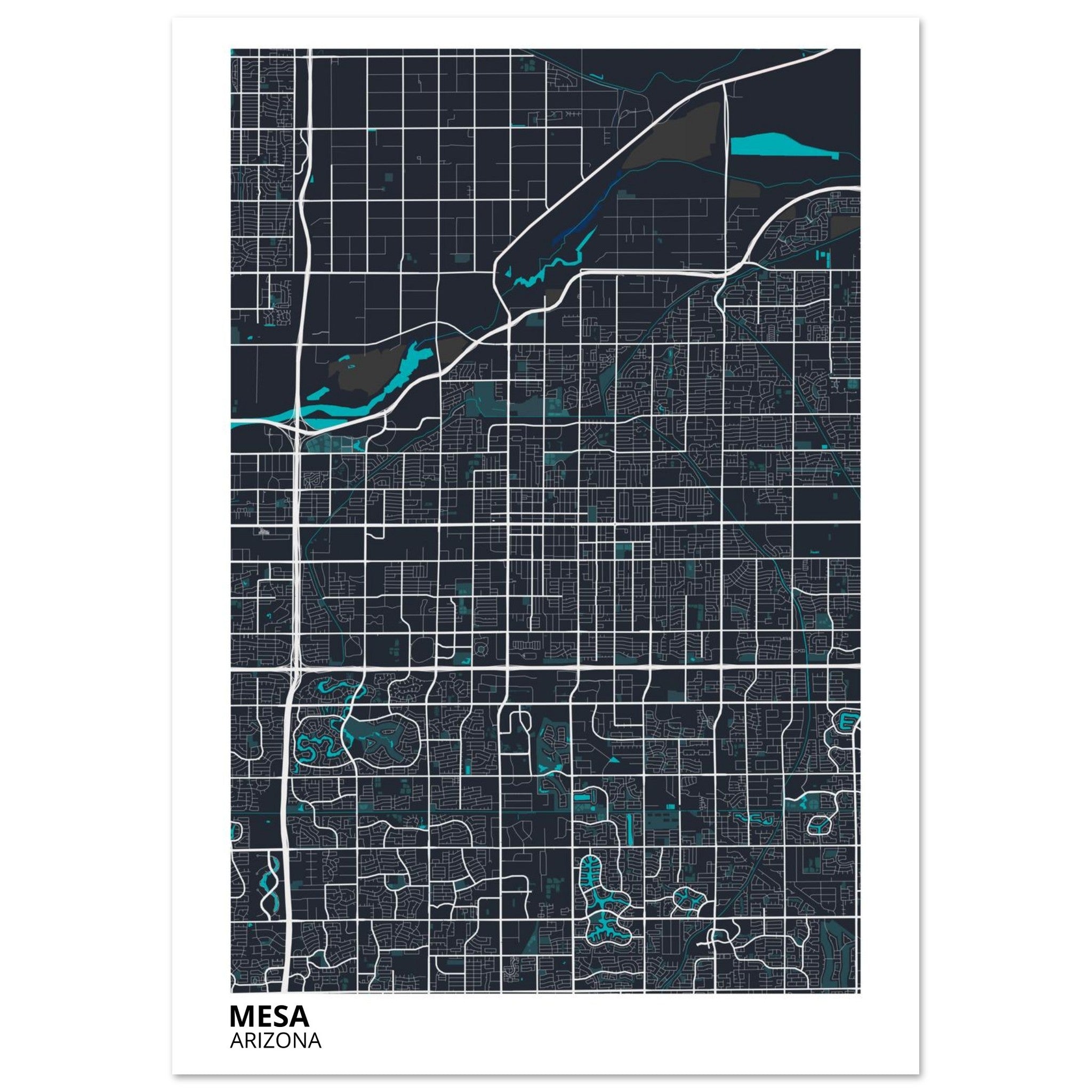 mesa map poster print