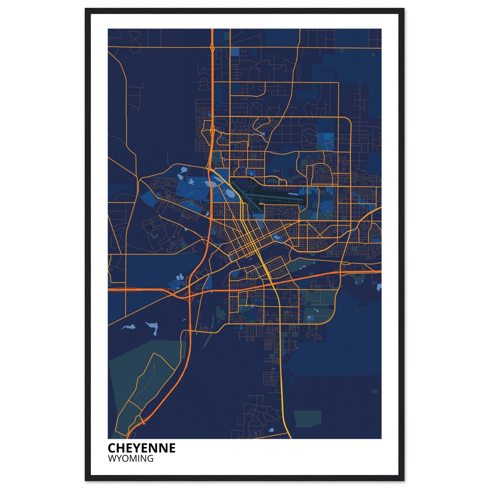 cheyenne map poster print