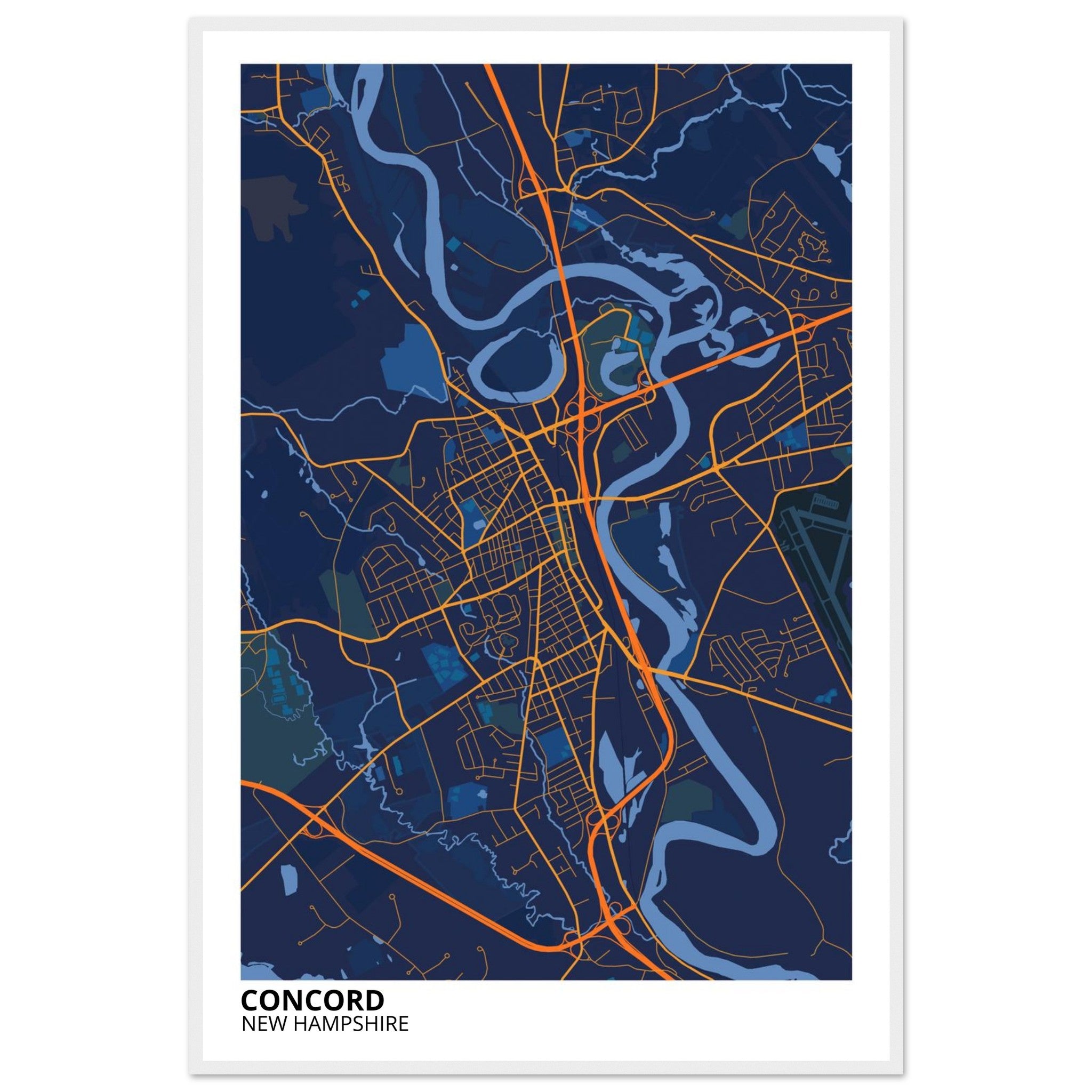 concord map poster print 