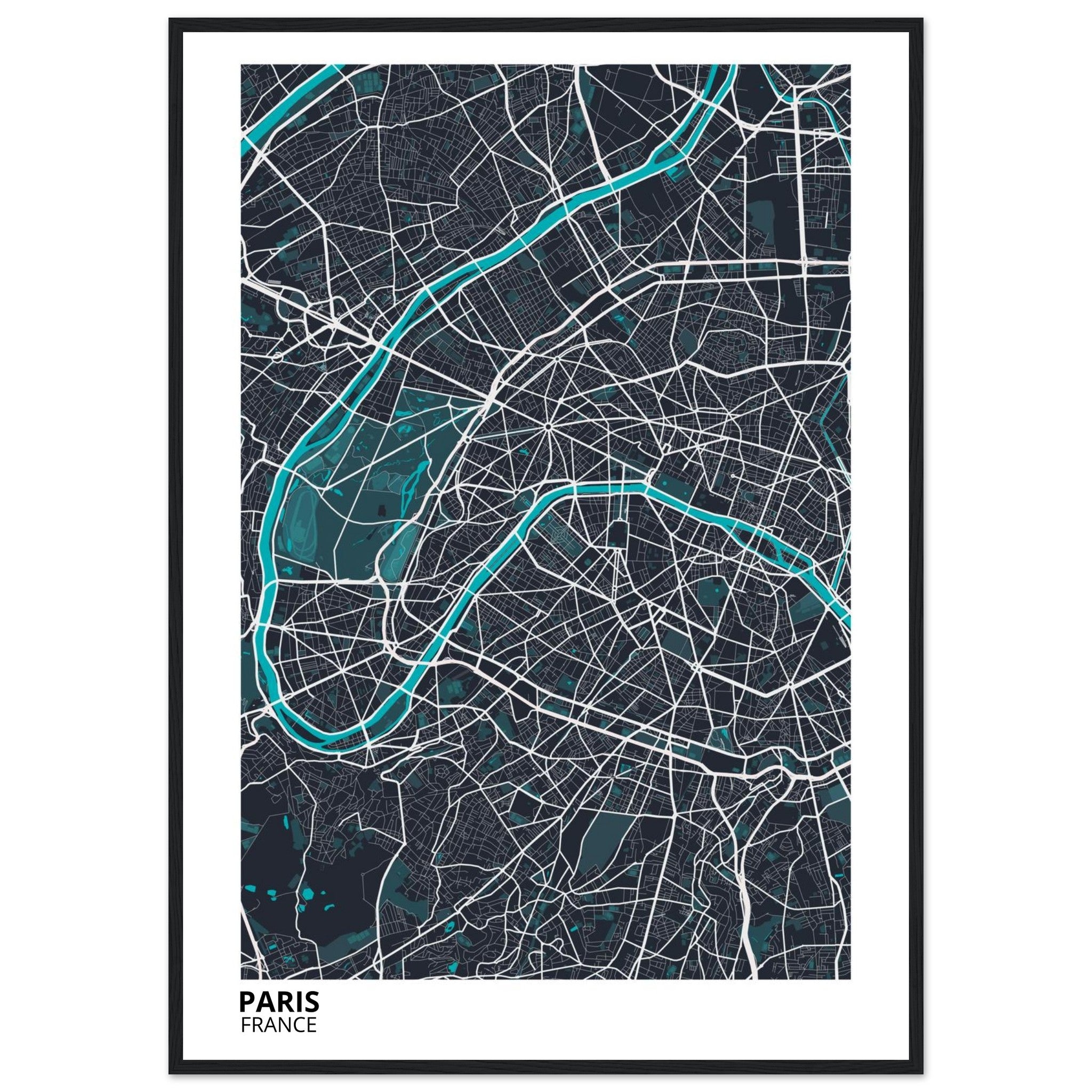 Paris France City Map Poster | Custom Map Art Print - Ink And Atlas