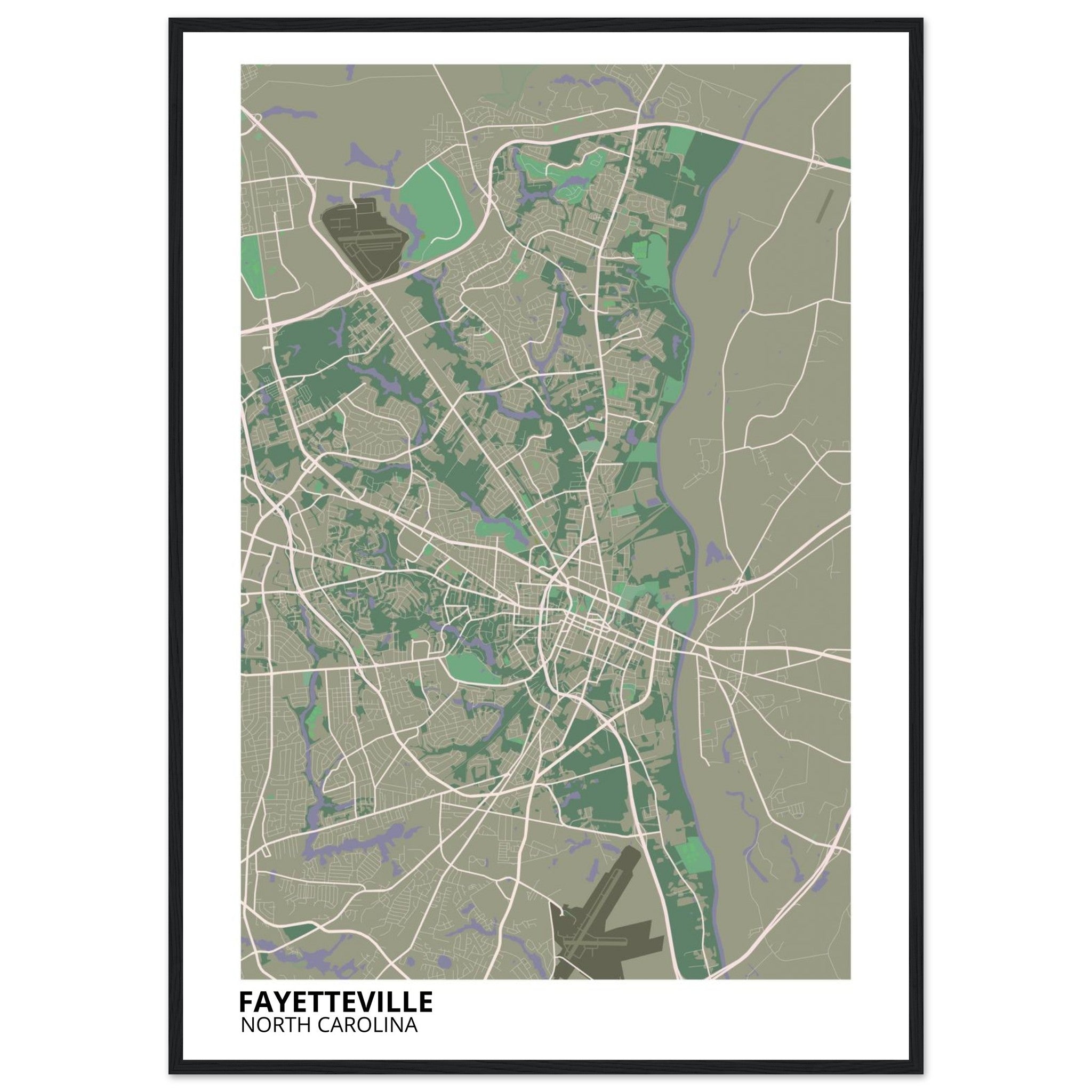 Fayetteville North Carolina City Map Poster | Custom Map Art Print - Ink And Atlas