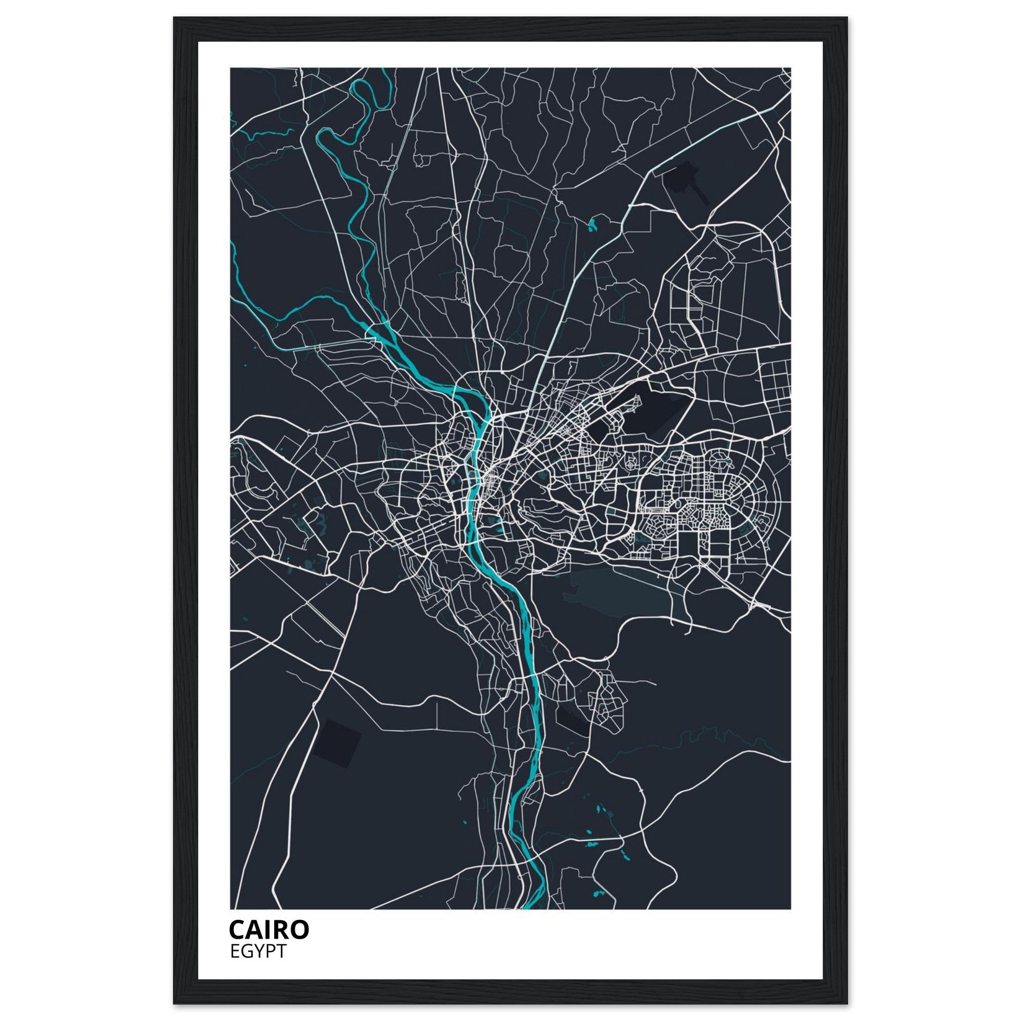 cairo egypt map poster print