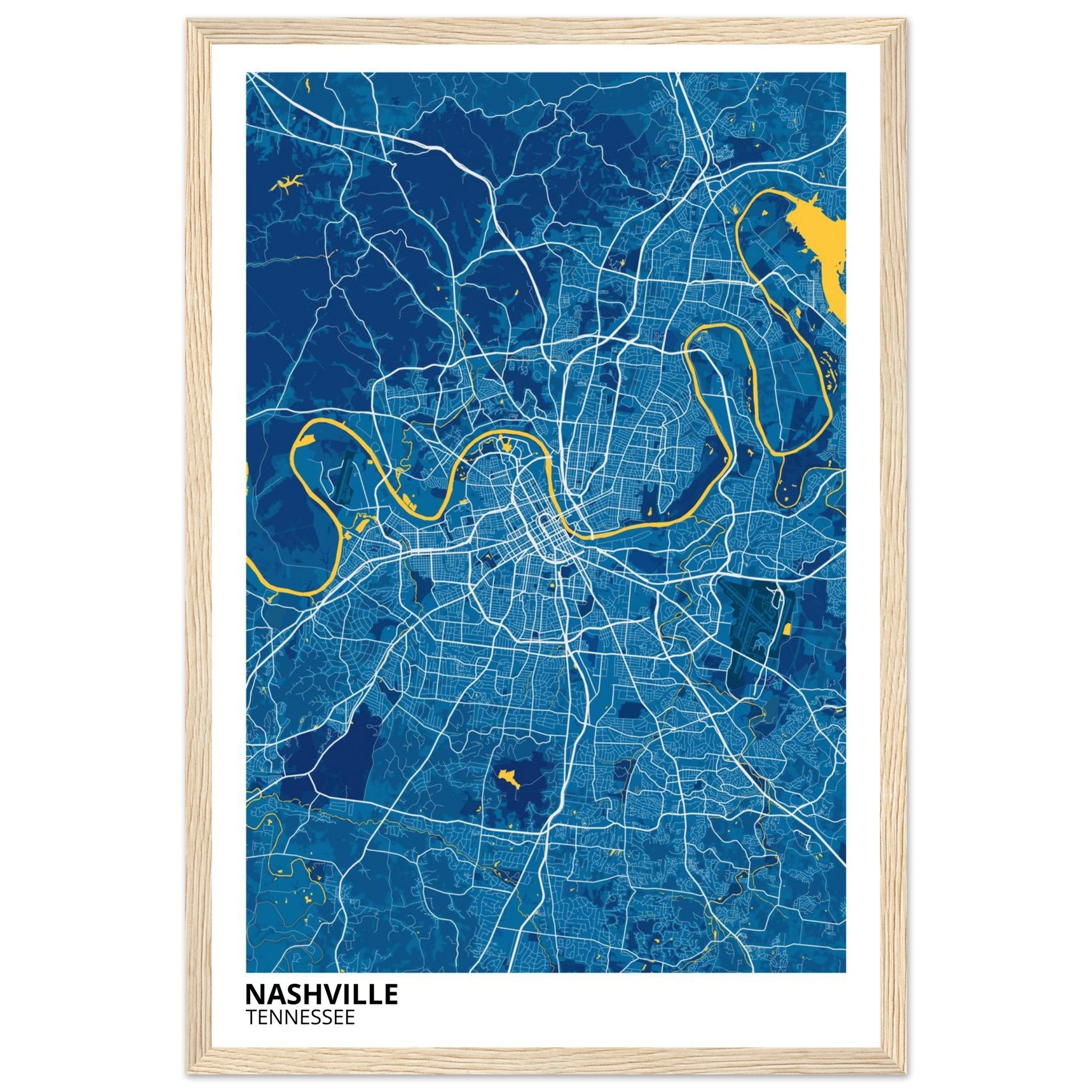 nashville map poster print