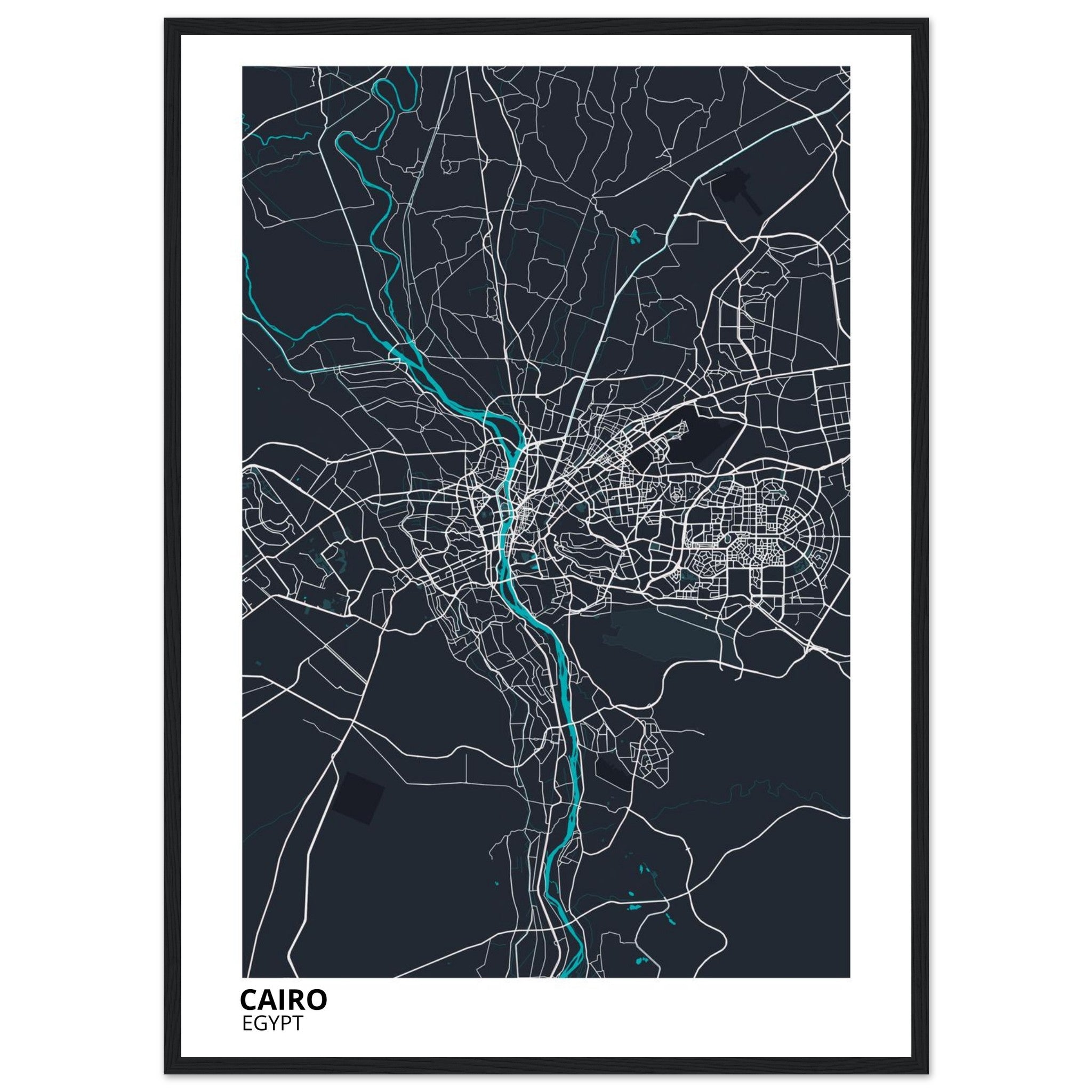 cairo egypt map poster print