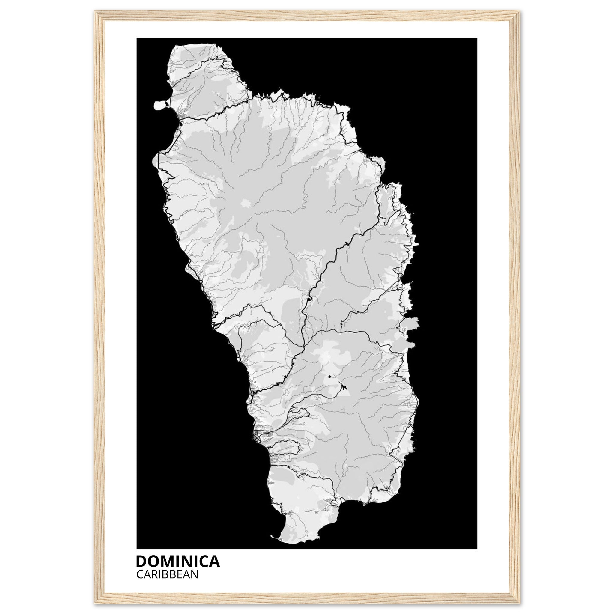 Dominica Caribbean City Map Poster | Custom Map Art Print - Ink And Atlas