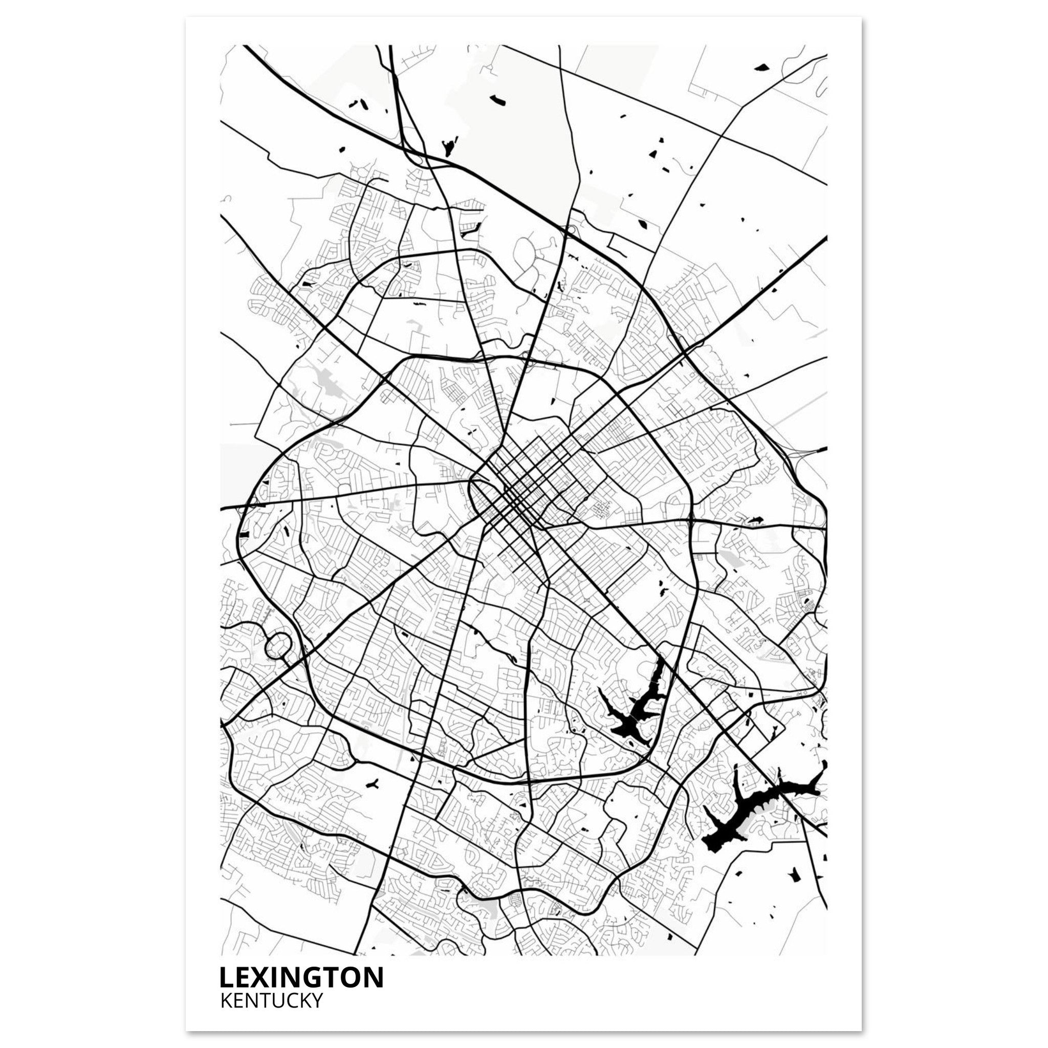Lexington Kentucky City Map Poster | Custom Map Art Print - Ink And Atlas