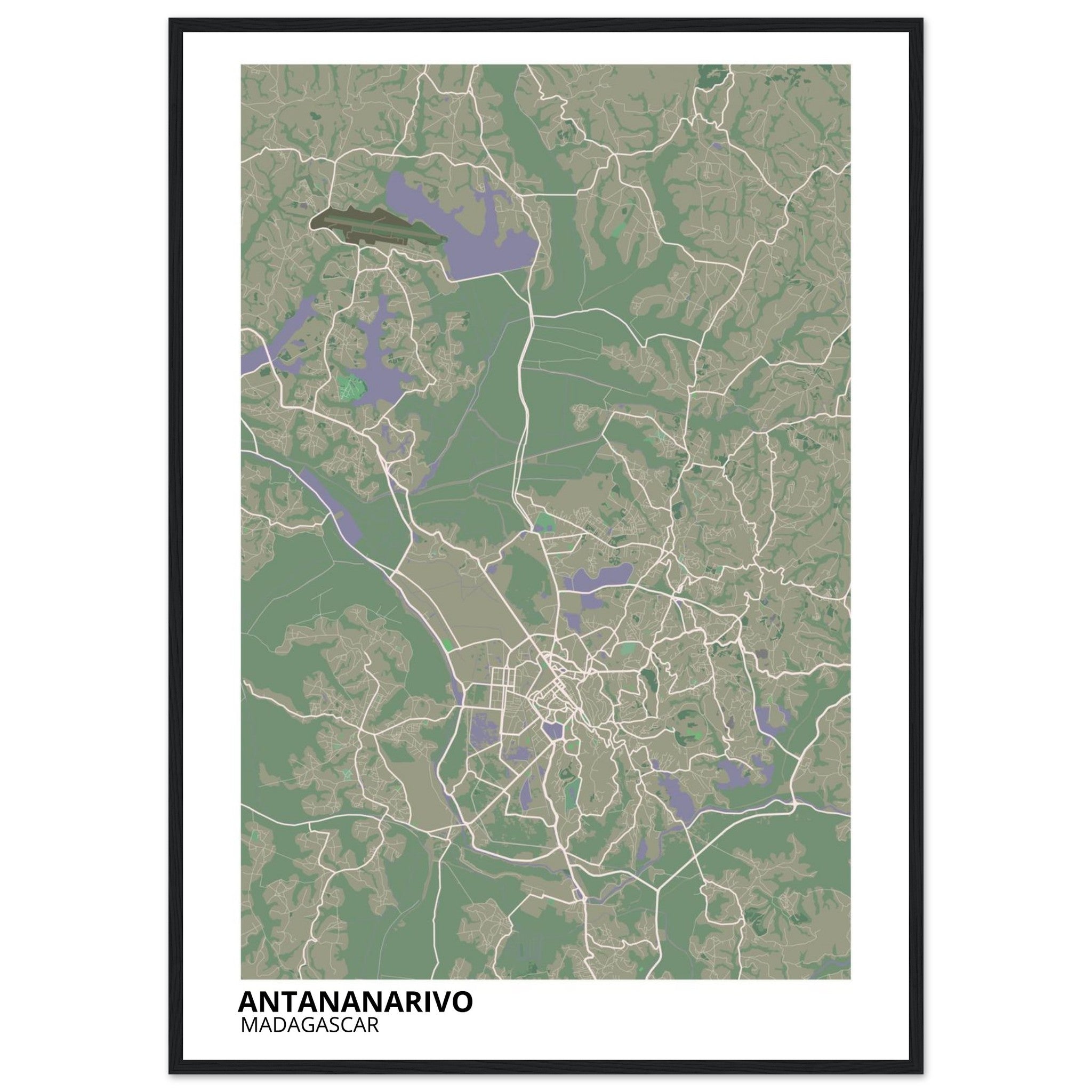 Antananarivo Madagascar City Map Poster | Custom Map Art Print - Ink And Atlas