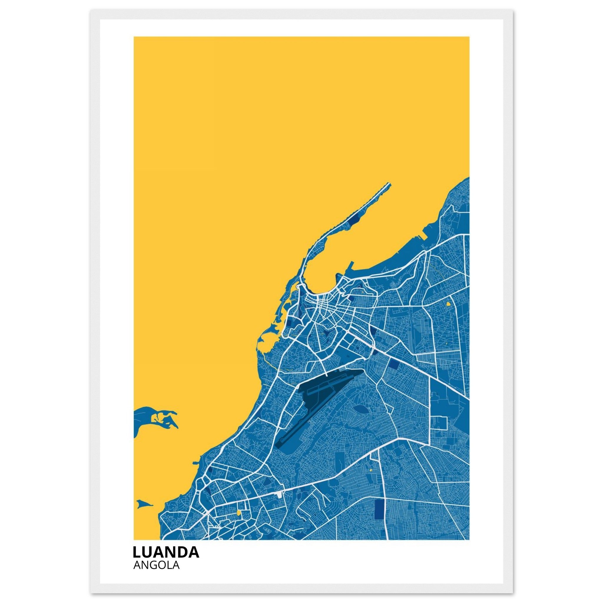 Luanda Angola City Map Poster | Custom Map Art Print - Ink And Atlas
