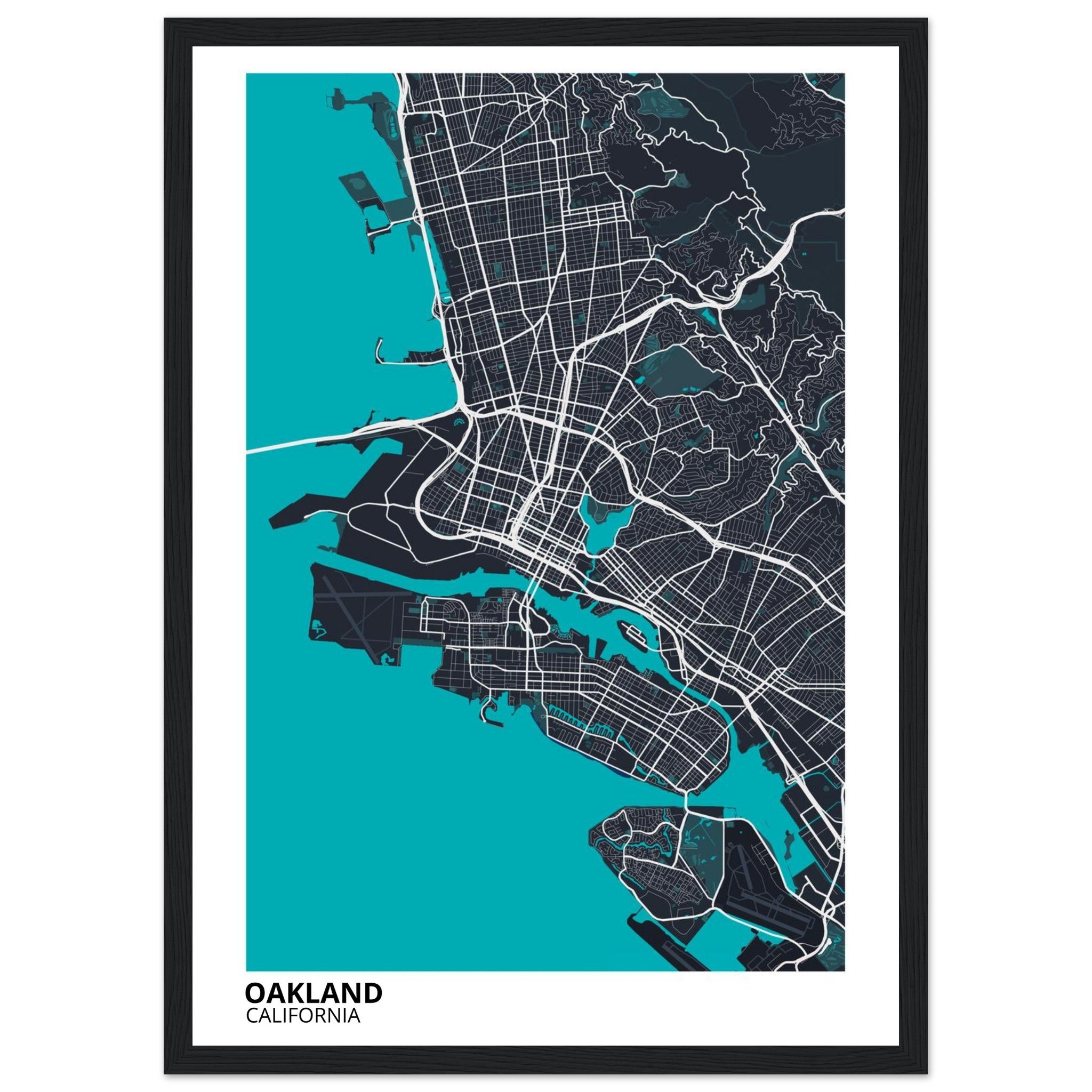 oakland map poster print