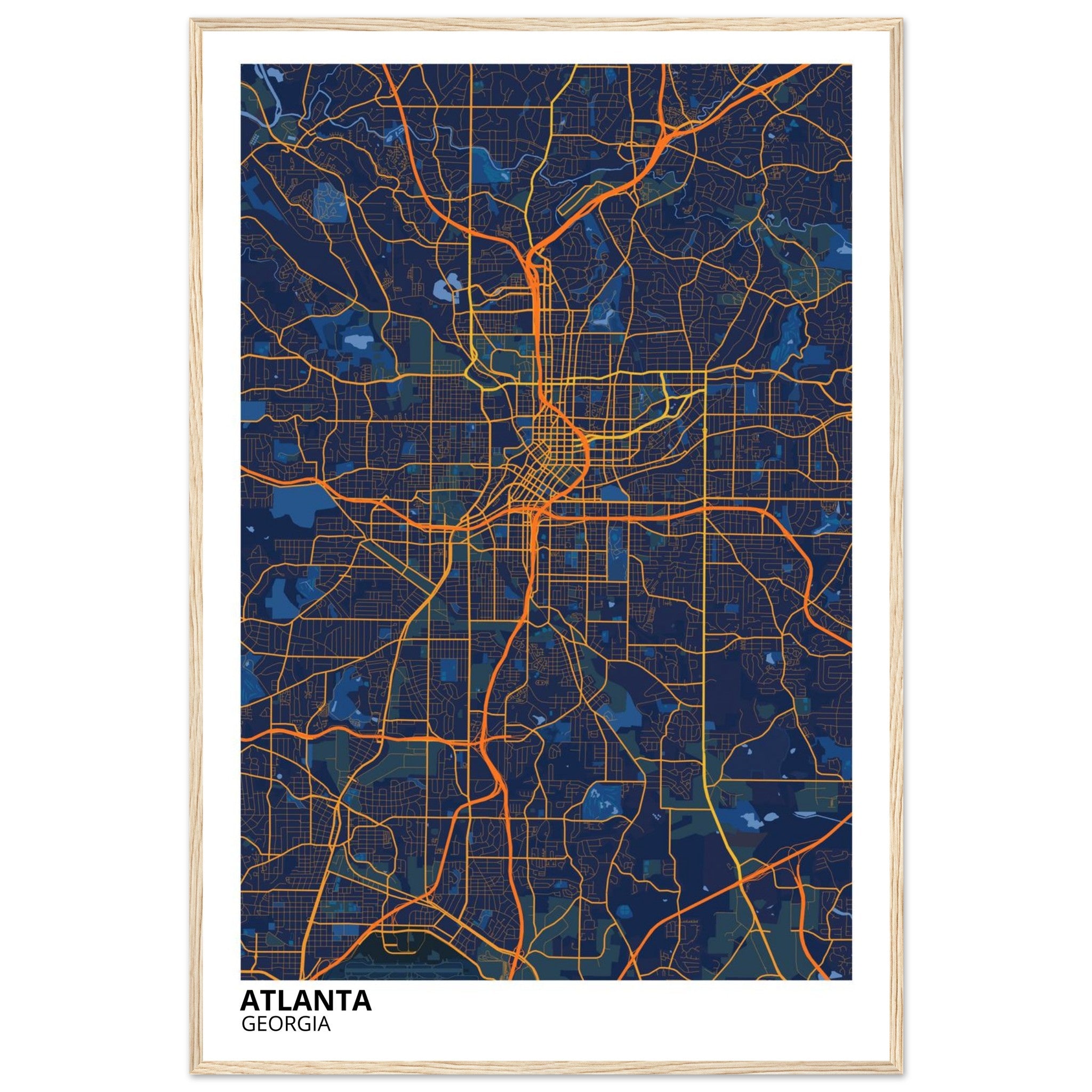 atlanta map poster print