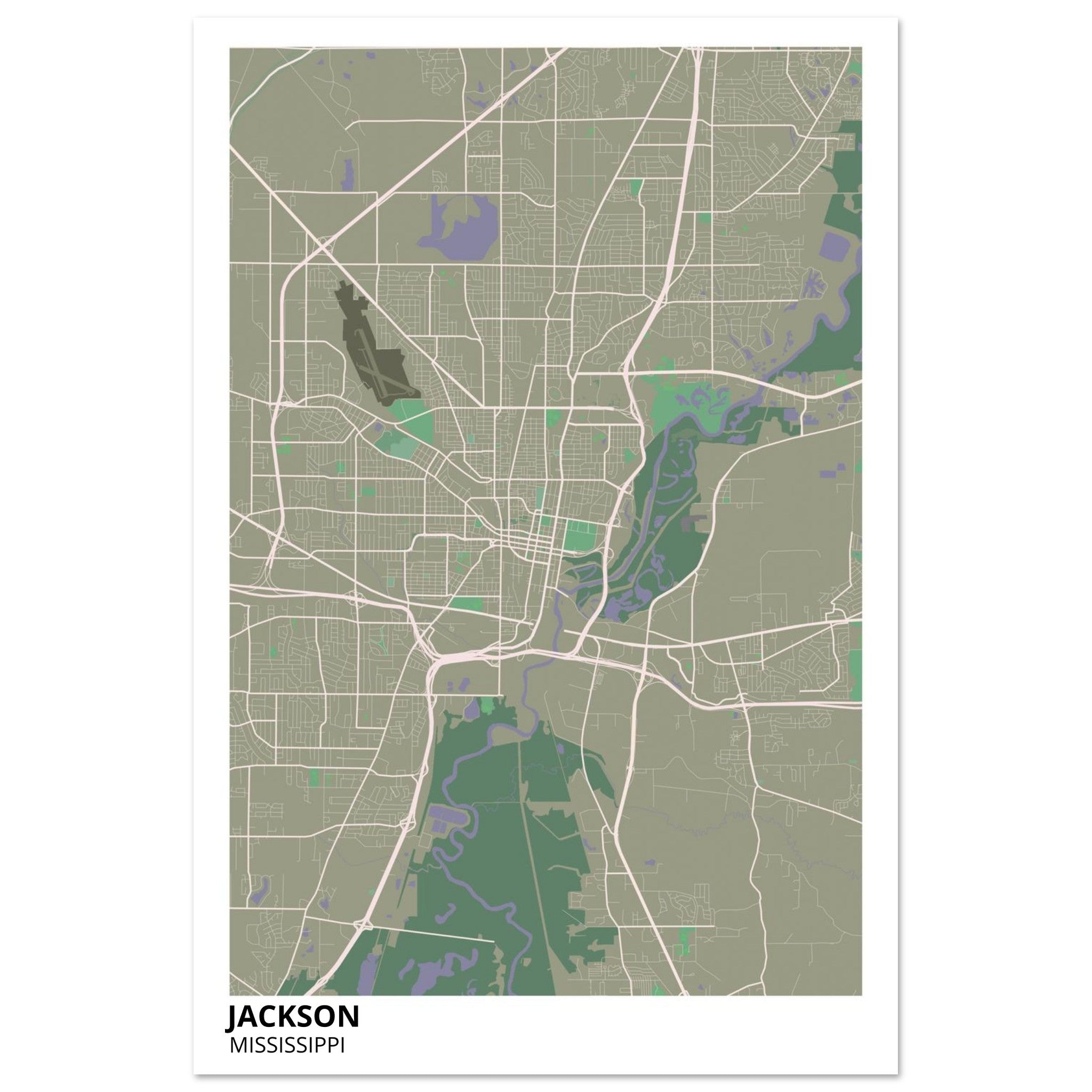 jackson map poster print