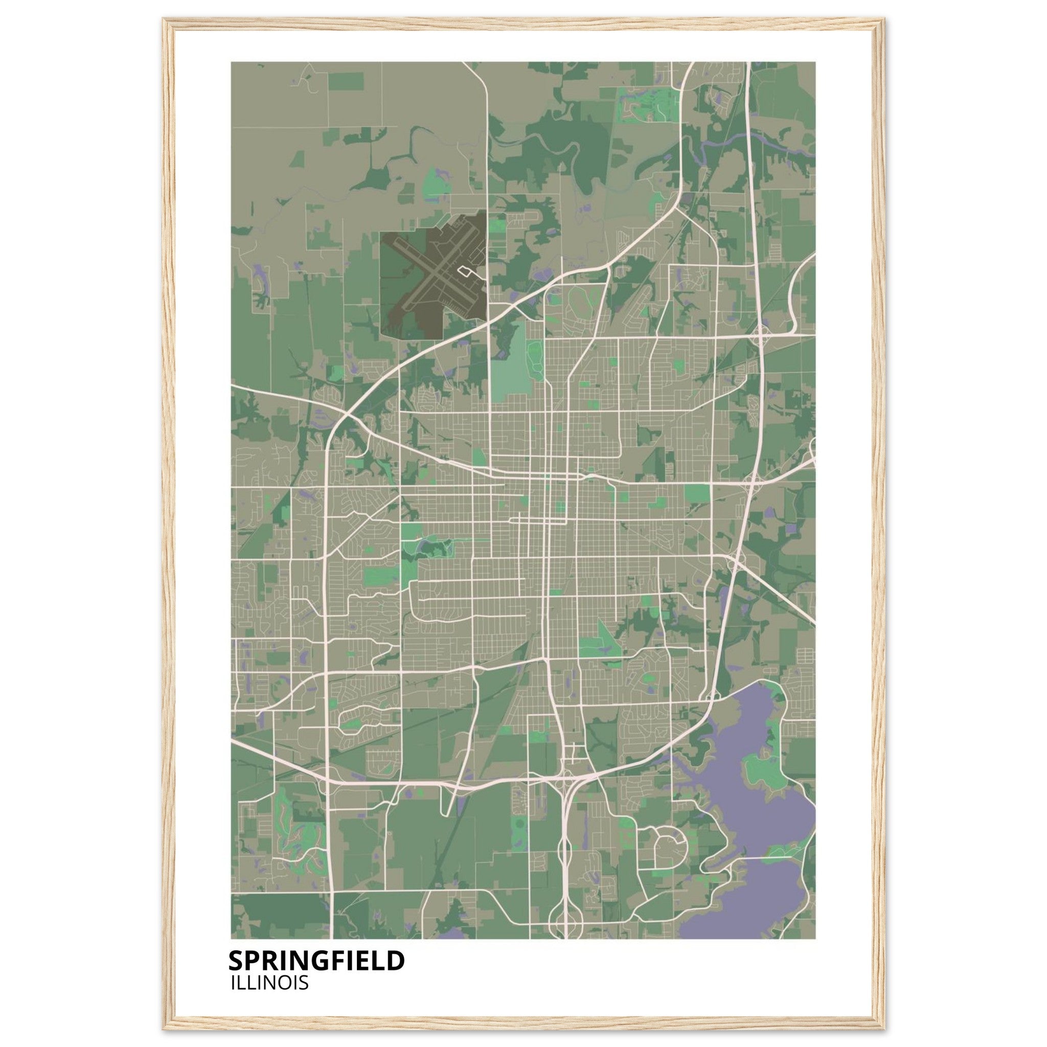 springfield map poster print