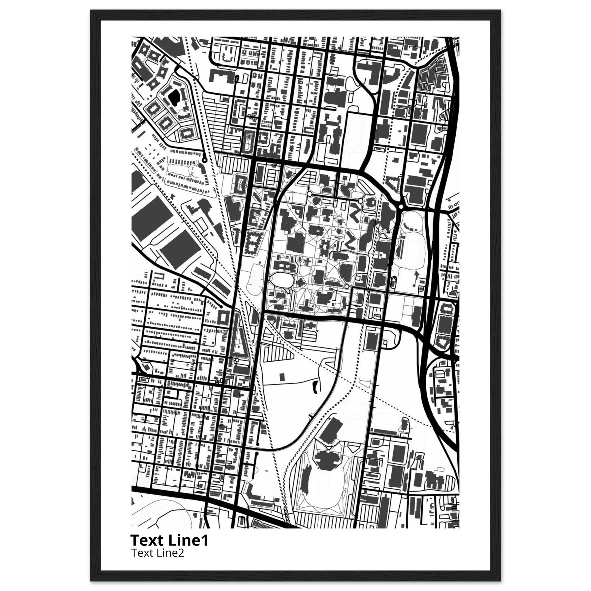 university of louisville modern campus map print