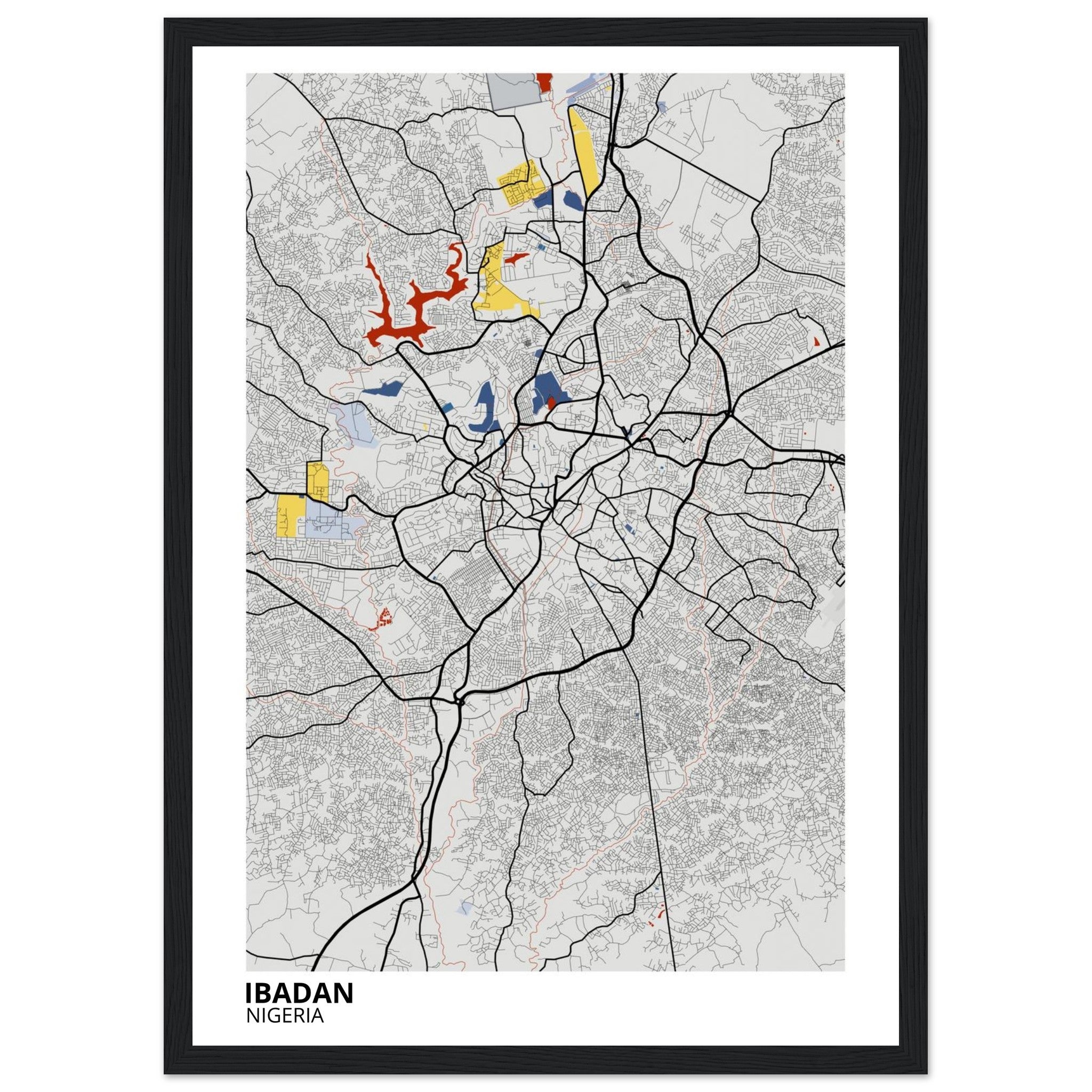 Ibadan Nigeria City Map Poster | Custom Map Art Print - Ink And Atlas