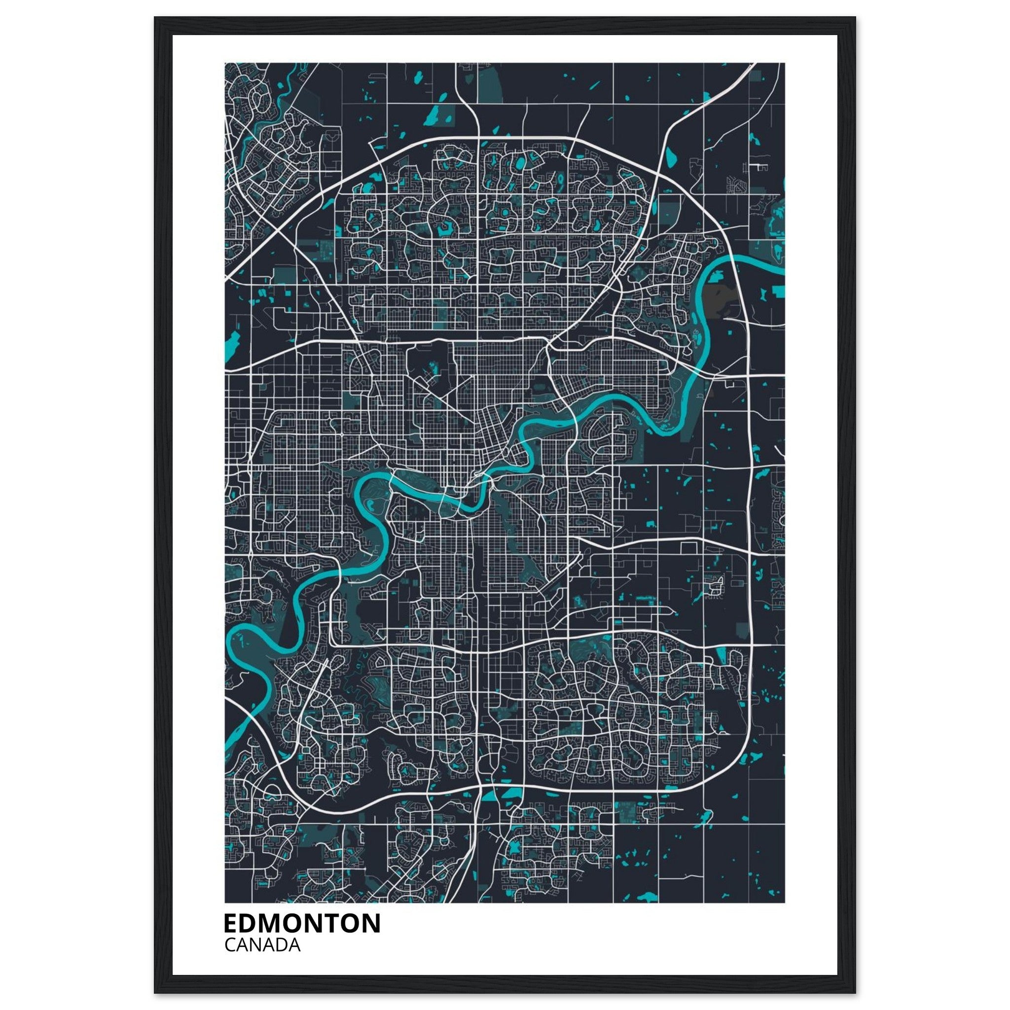 Edmonton Canada City Map Poster | Custom Map Art Print - Ink And Atlas