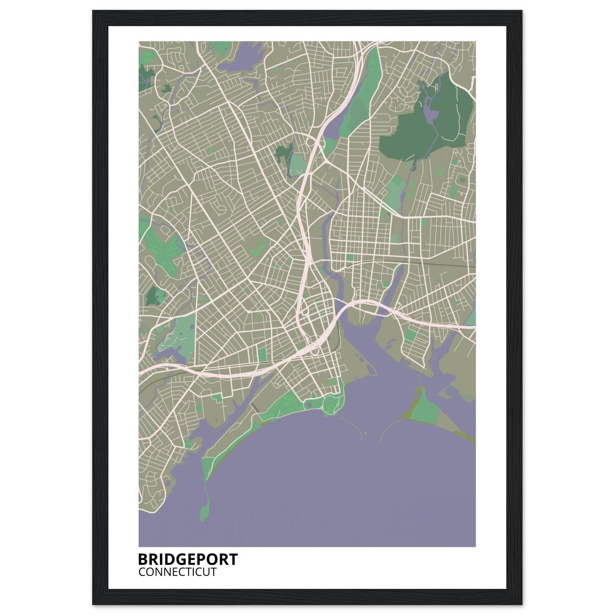 bridgeport map poster print