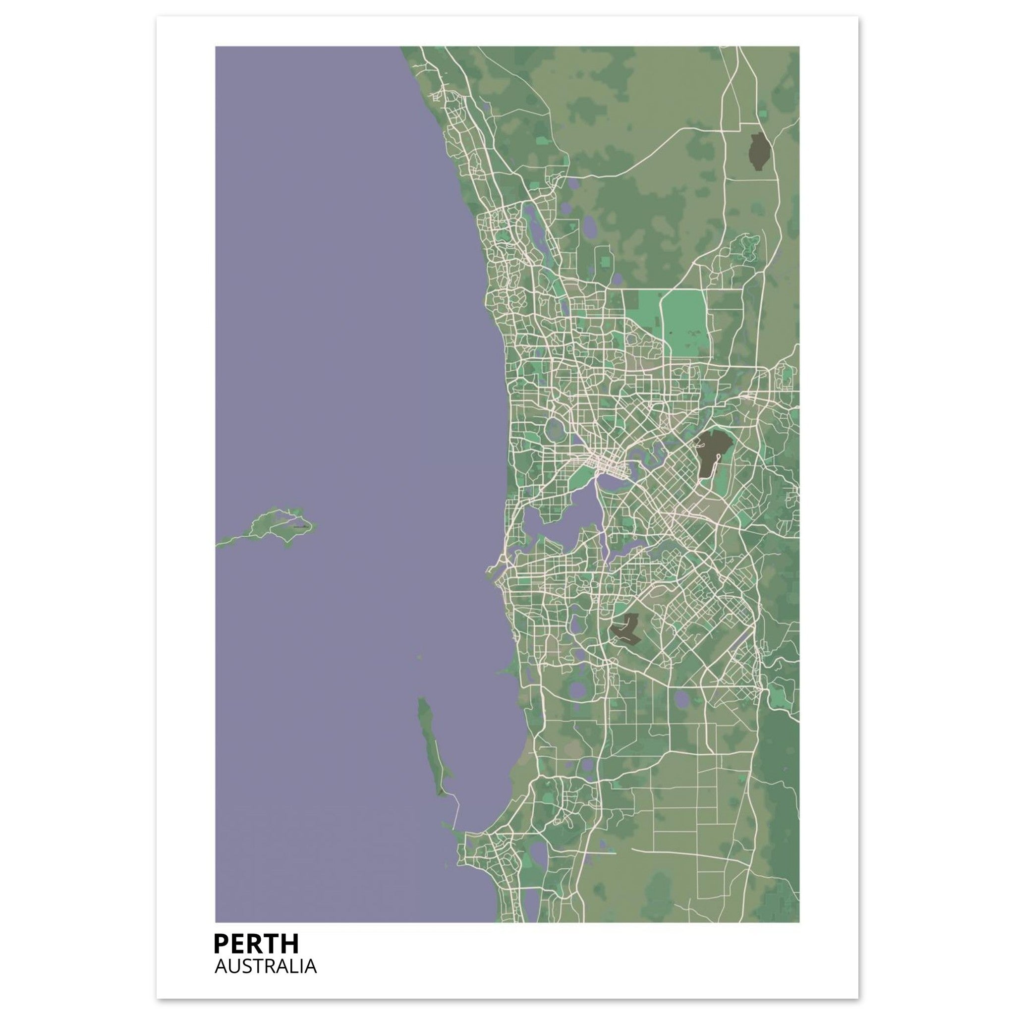 Perth Australia City Map Poster | Custom Map Art Print - Ink And Atlas